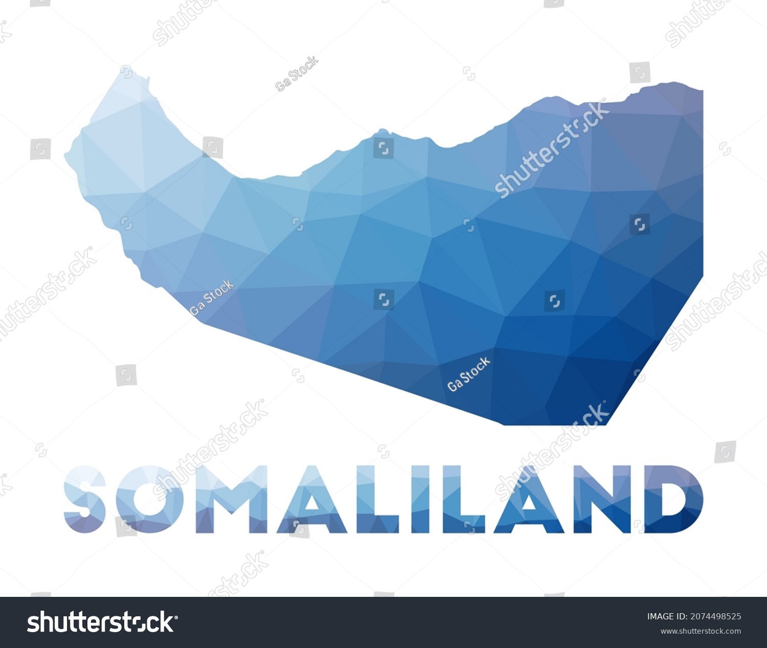 Low Poly Map Somaliland Geometric Illustration Stock Vector Royalty