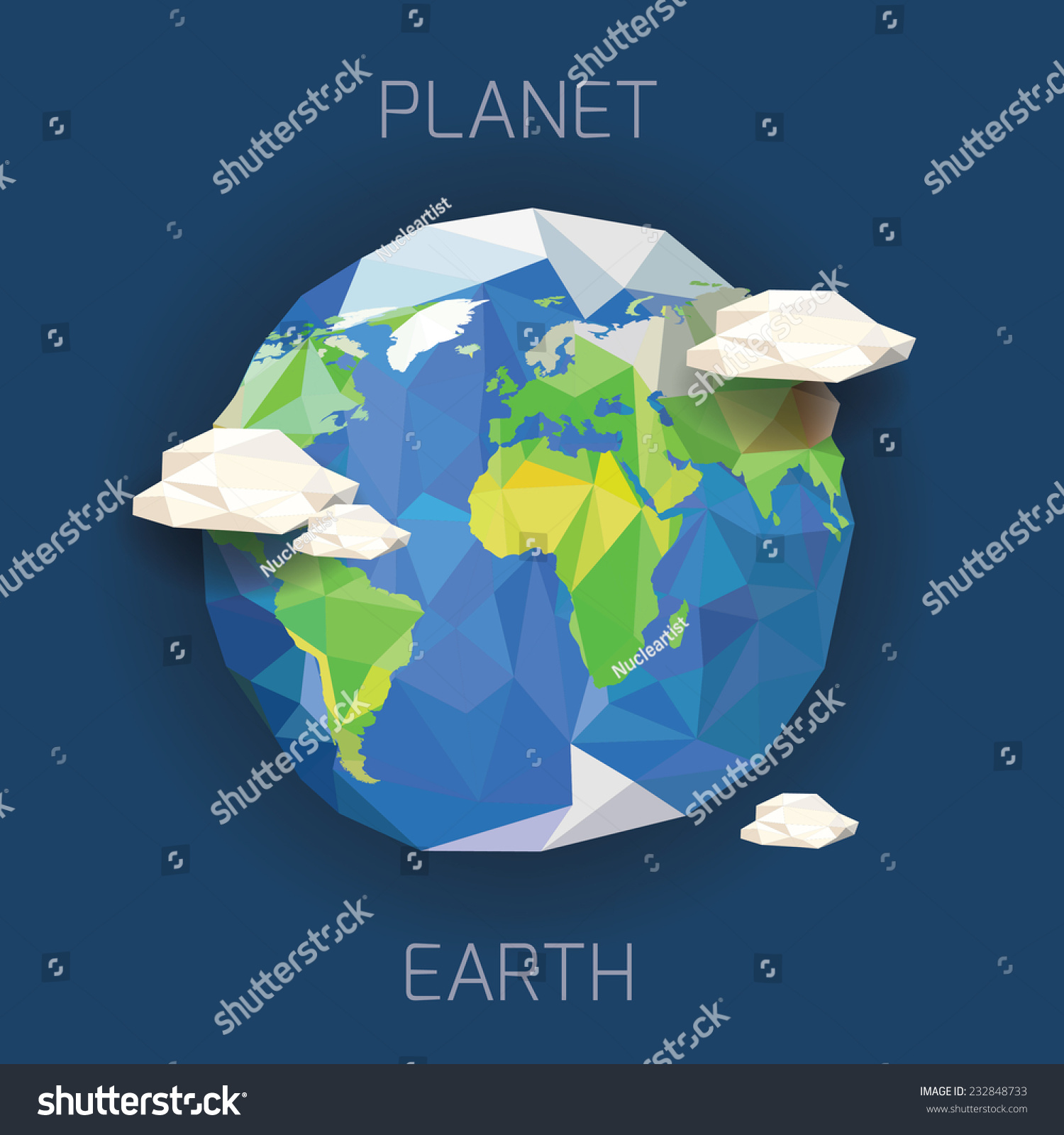 Low Poly Planet Earth.Vector Illustration - 232848733 : Shutterstock