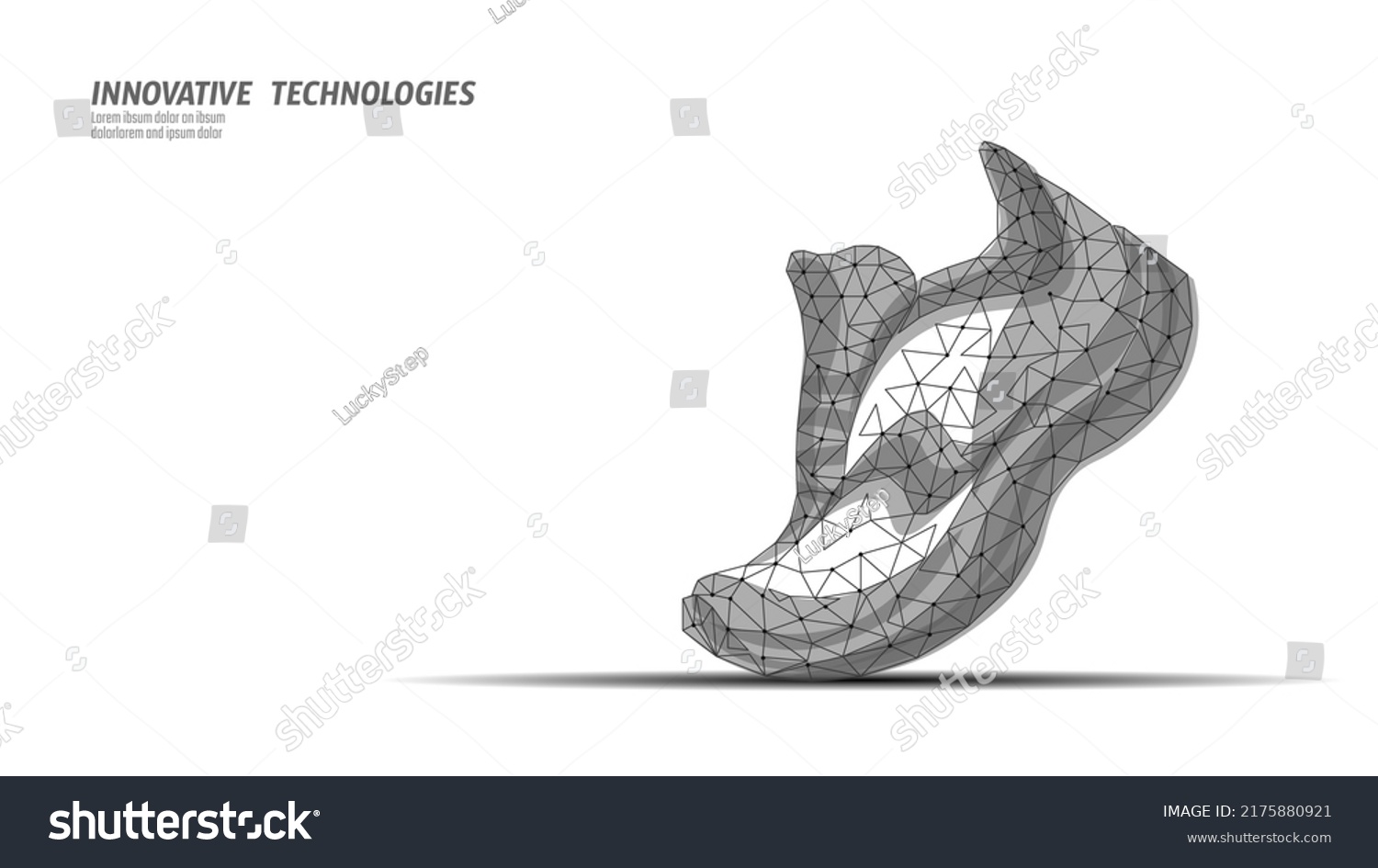 SVG of Low poly sneaker model. Digital symbol cryptocurrency game sten. Walking to earn money mobile app. Bitcoin money NFT blockchain vector illustration svg