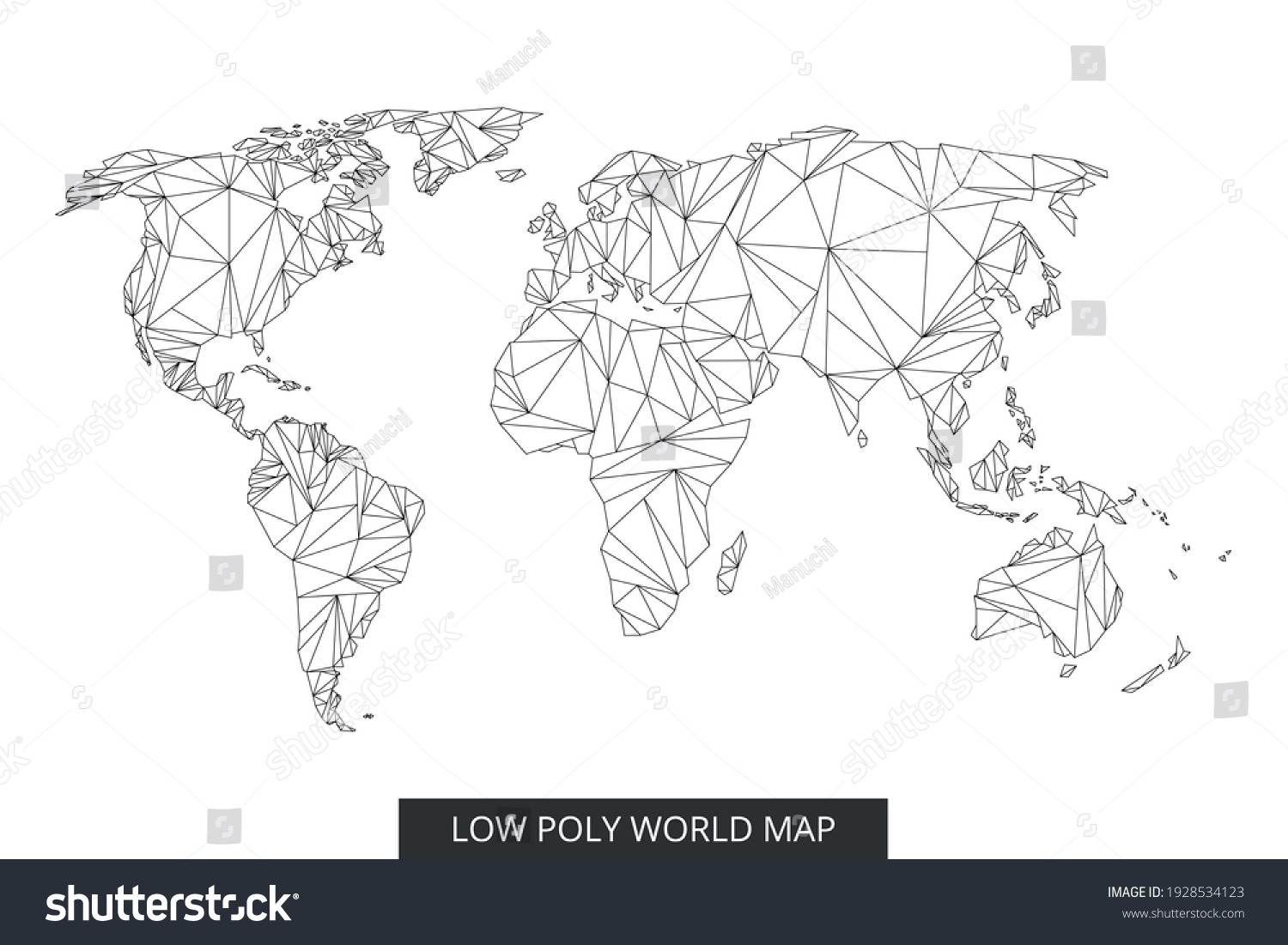 Low Poly World Map Made Triangles Stock Vector (royalty Free) 1928534123