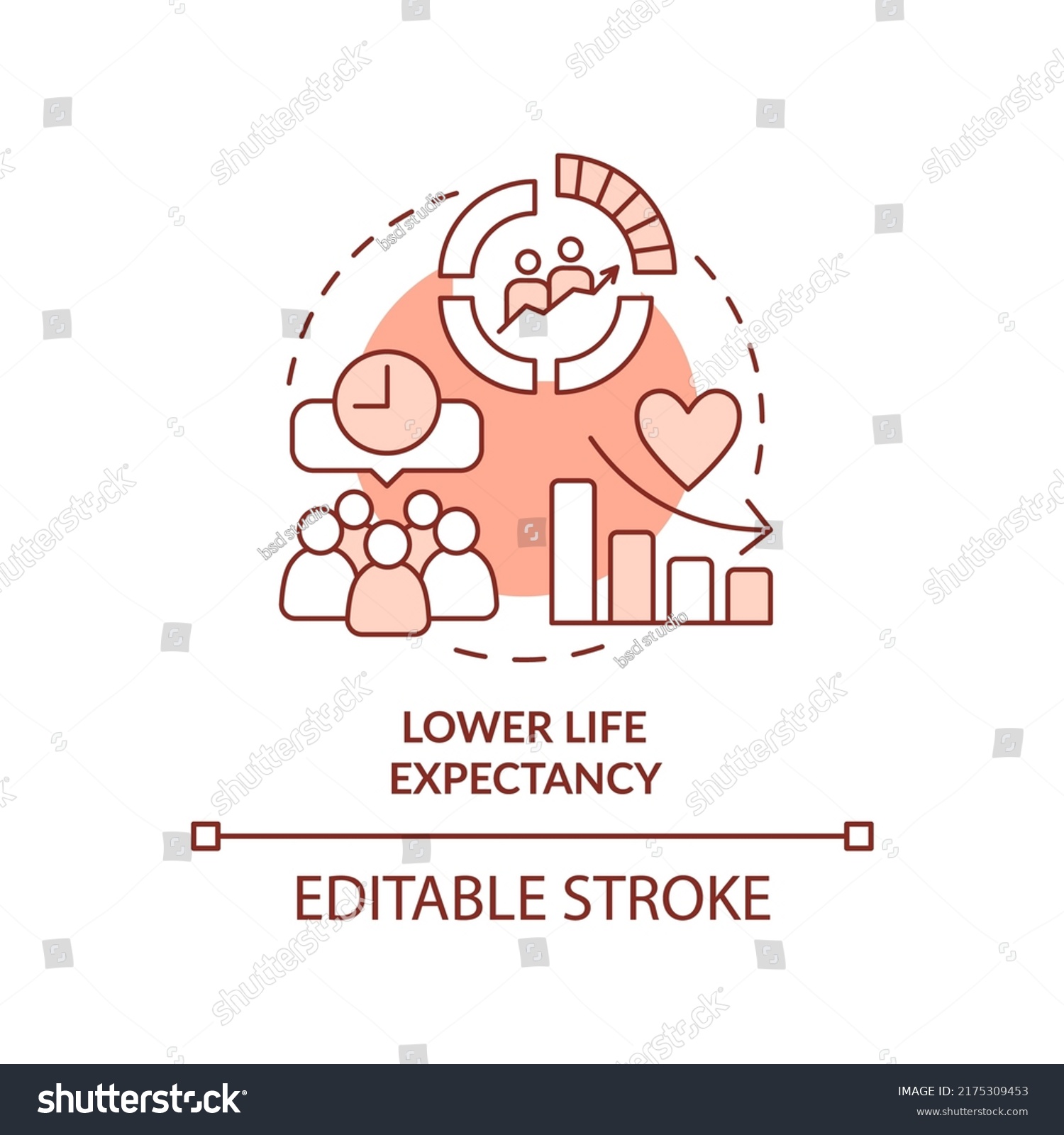 Lower Life Expectancy Terracotta Concept Icon Stock Vector (Royalty