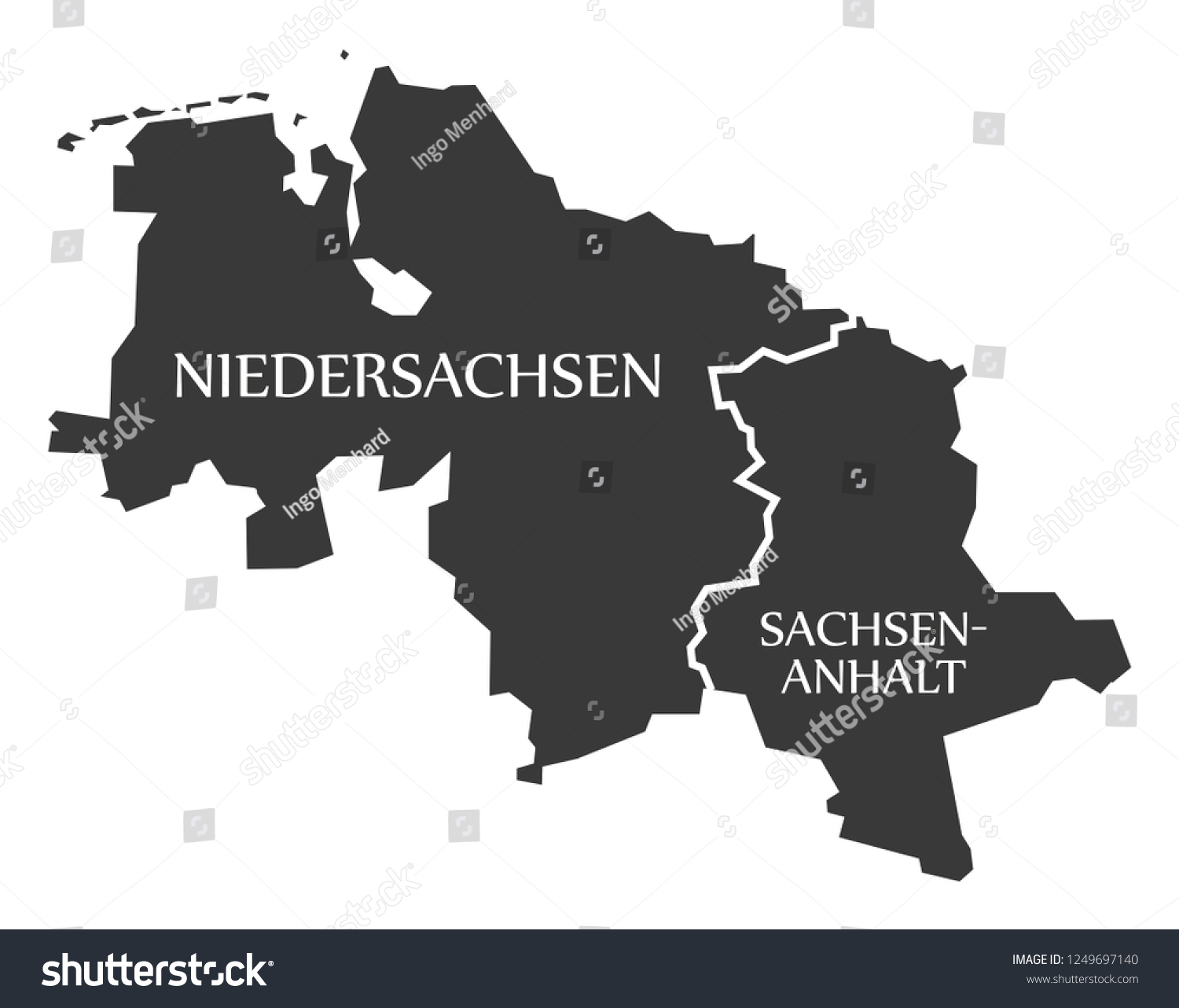 Lower Saxony Saxony Anhalt Federal States Stock Vector (Royalty Free ...