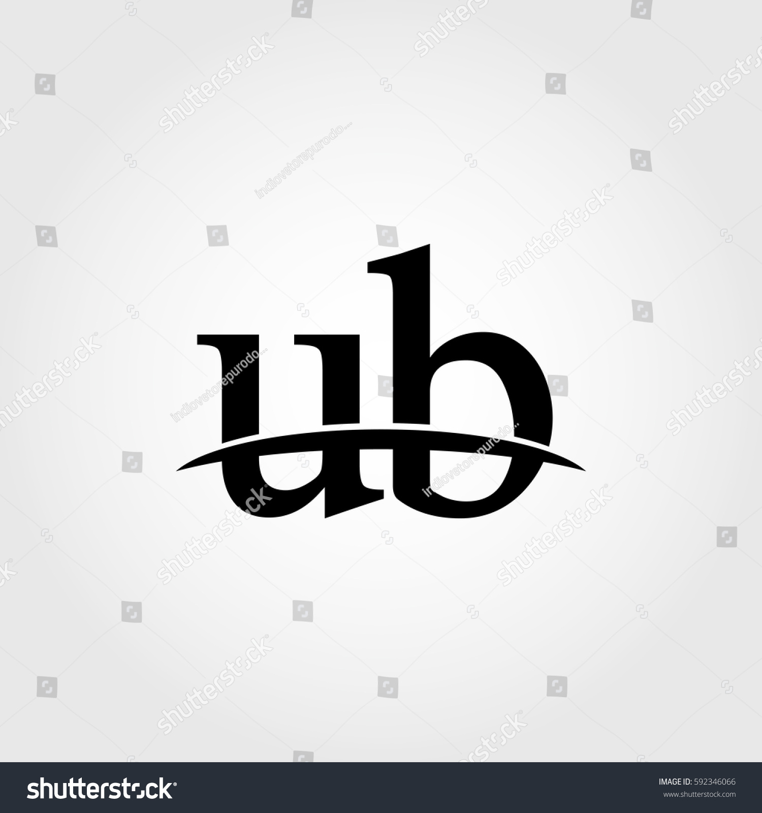 Lowercase Ub Black Logo Stock Vector (Royalty Free) 592346066