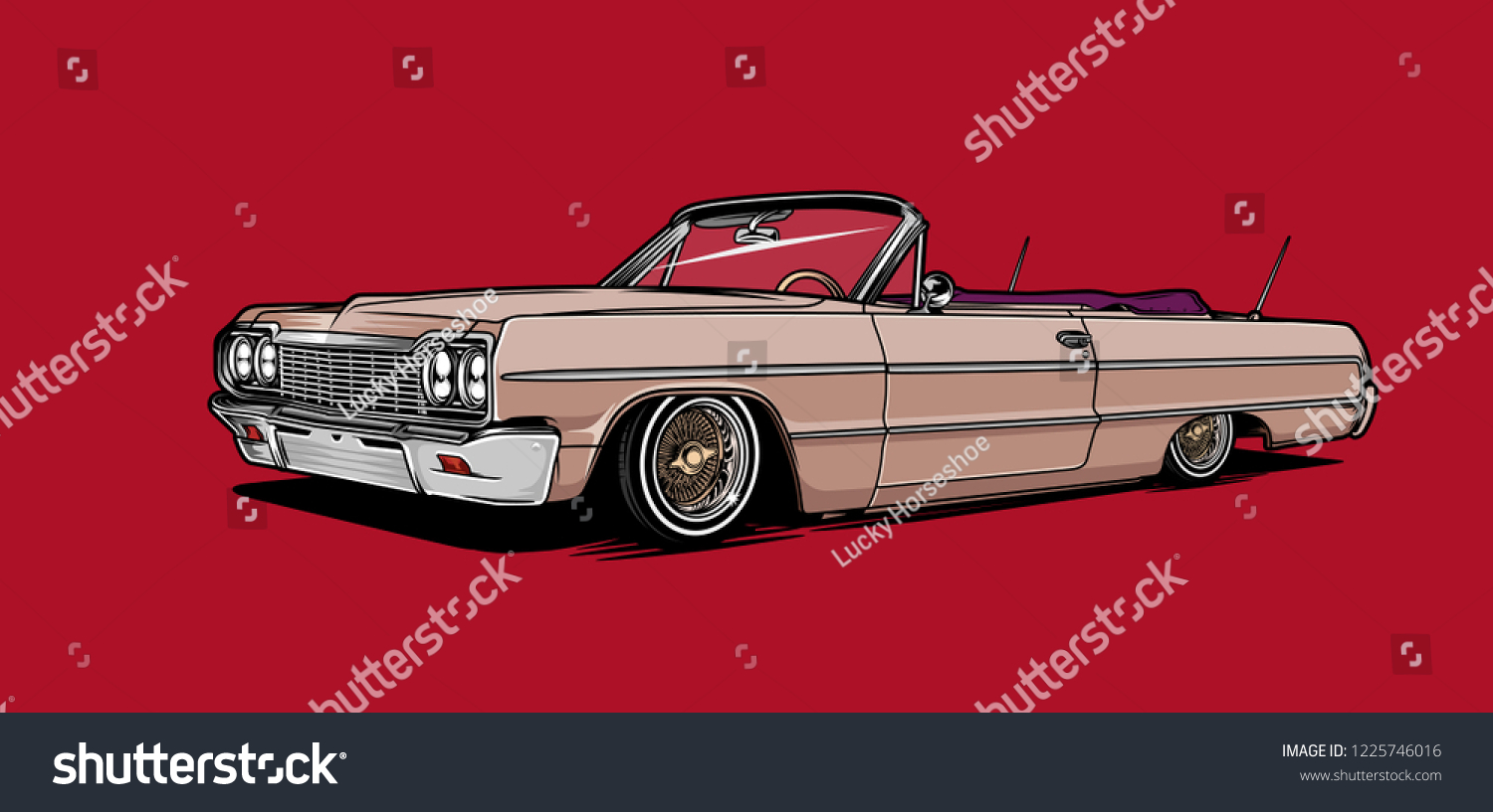 SVG of Lowrider car illustration. Vintage car. svg