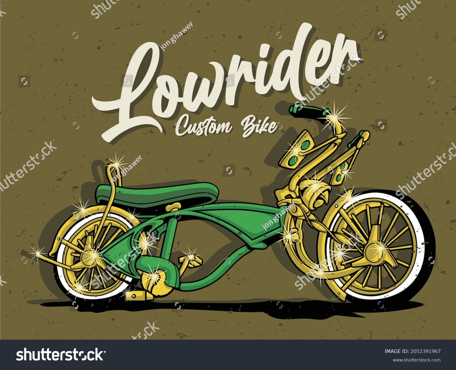 SVG of lowrider custom bike vintage background, vector bicycle and color full svg