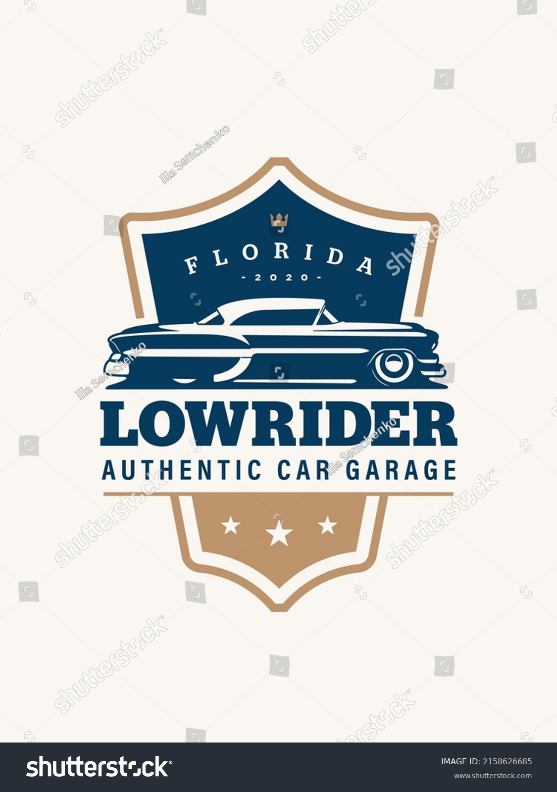 SVG of Lowrider logo template. Vintage style vector illustration element for retro design label. Suitable for garage, shops, tires, car wash, car restoration, repair and racing. Authentic car garage logo svg