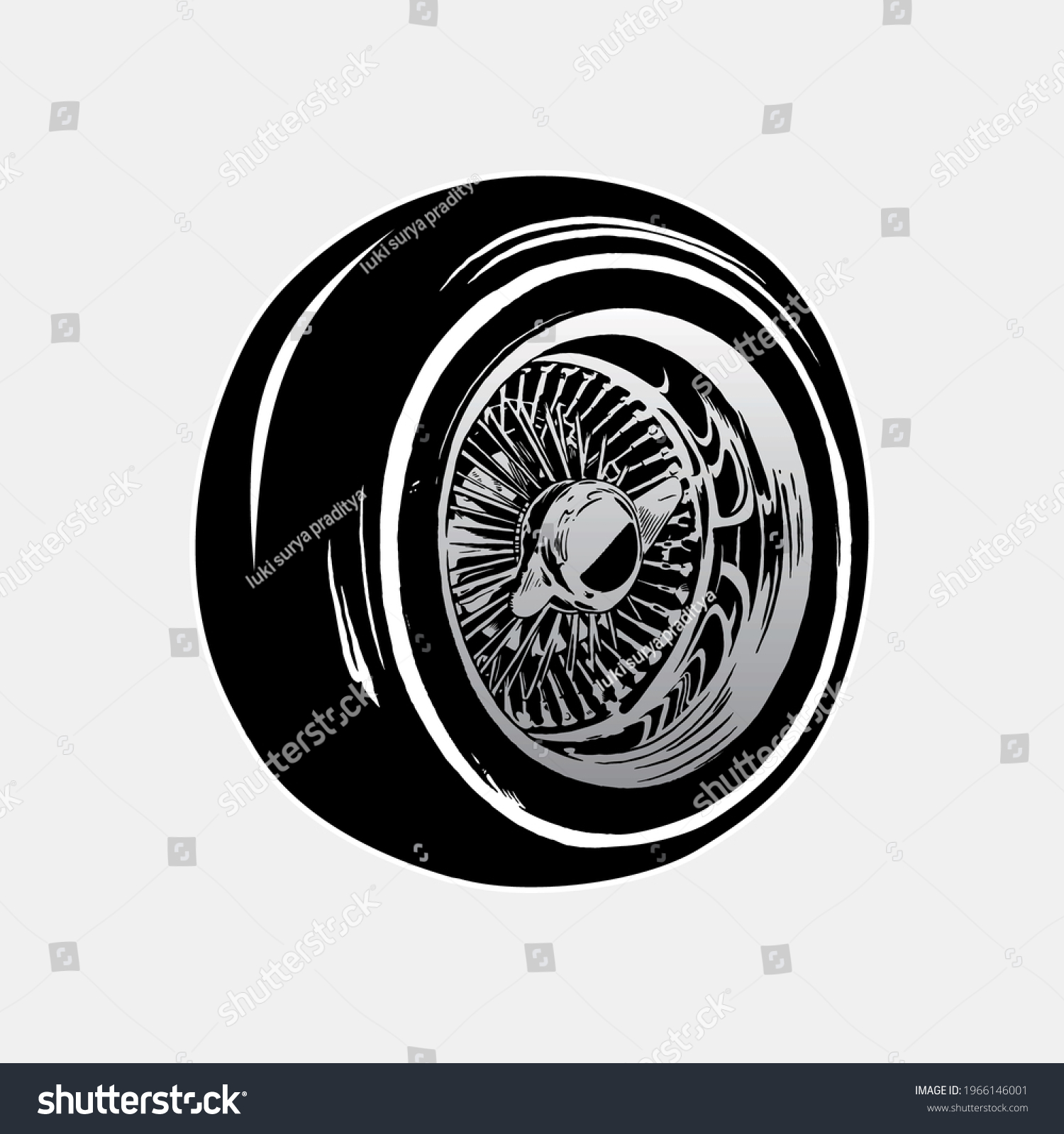 SVG of Lowrider Wheels Vector Illustration Symbols svg