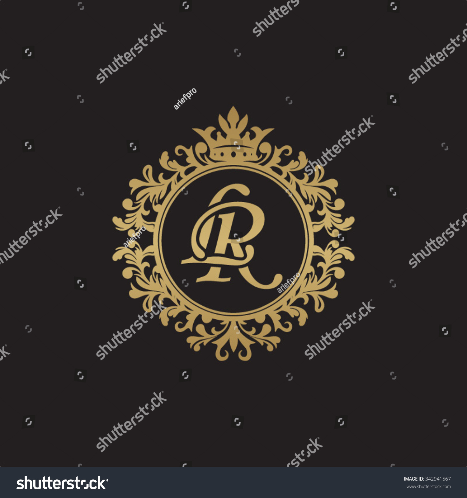 Lr Initial Luxury Ornament Monogram Logo Stock Vector (Royalty Free ...