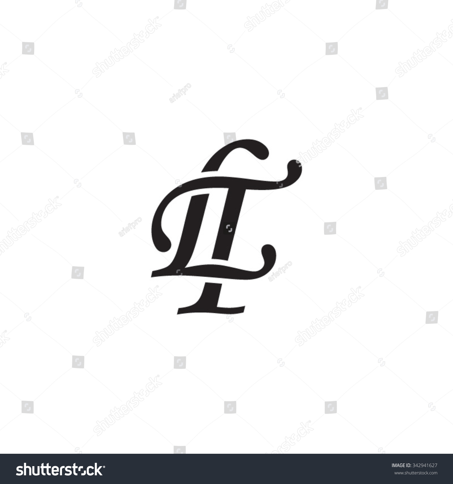Lt Initial Monogram Logo Stock Vector Royalty Free