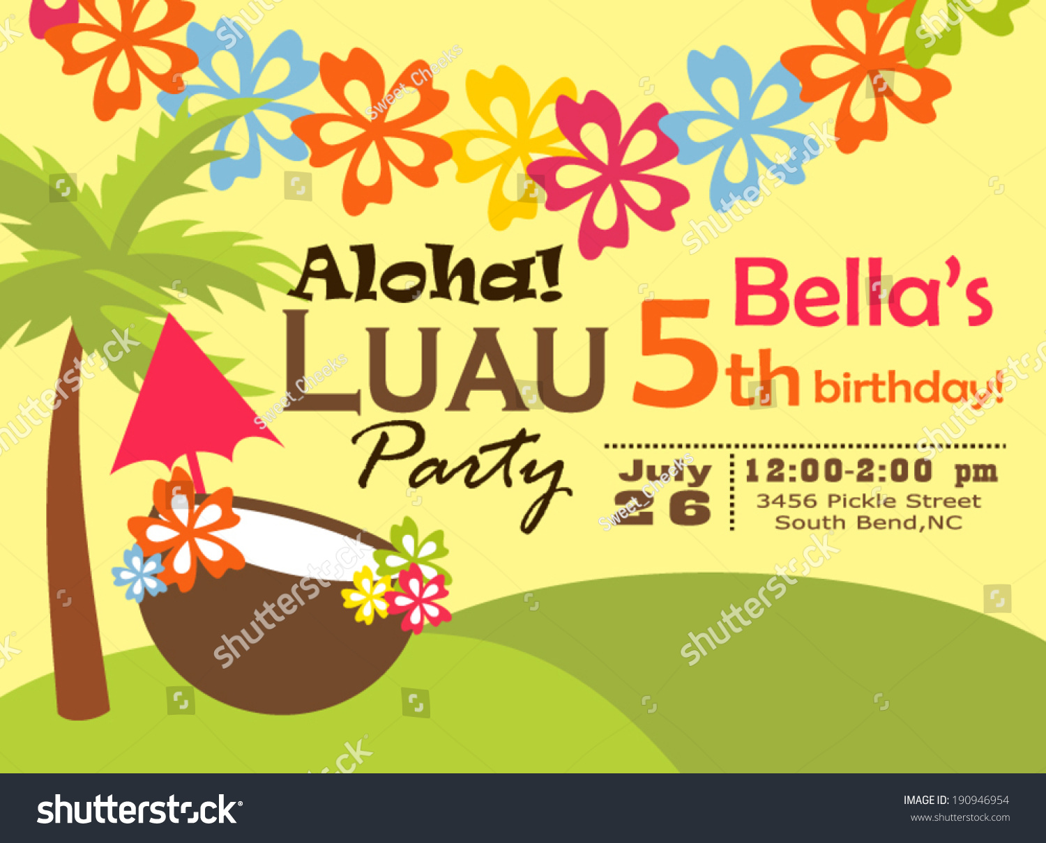 SVG of Luau Party invitation svg