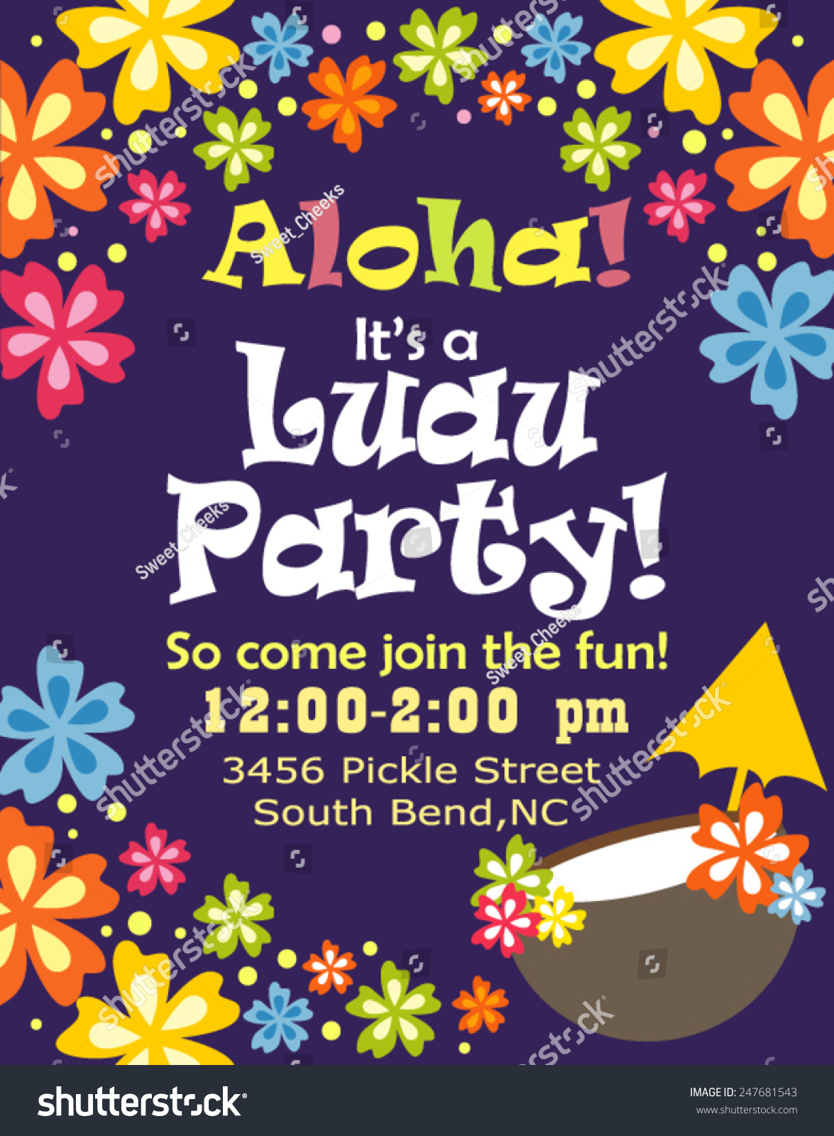SVG of Luau party invitation svg