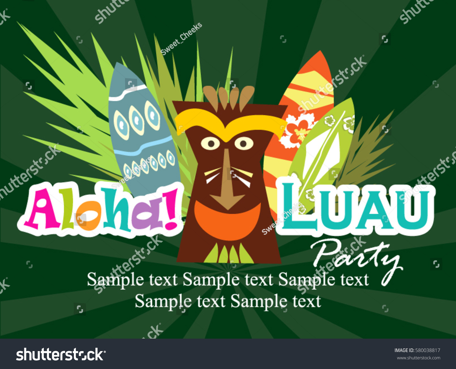 SVG of Luau party invitation card svg