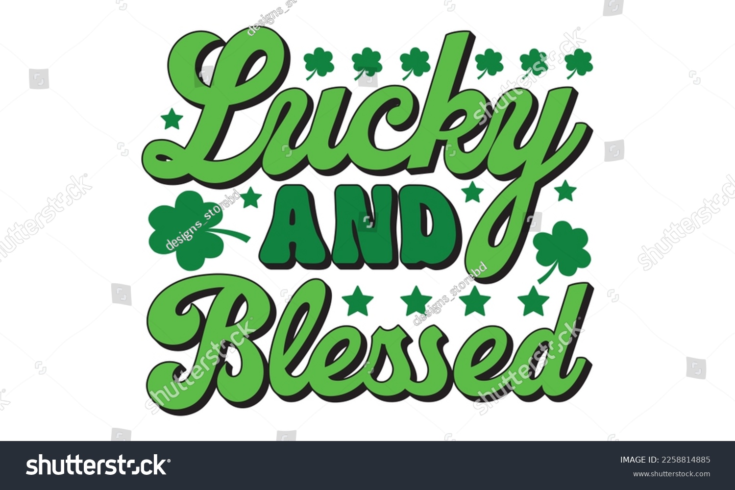 SVG of Lucky and blessed svg, St. Patrick's day svg. Retro St, Patrick's day svg, Retro St. Patrick's png, svg cut files, Retro St. Patrick's svg