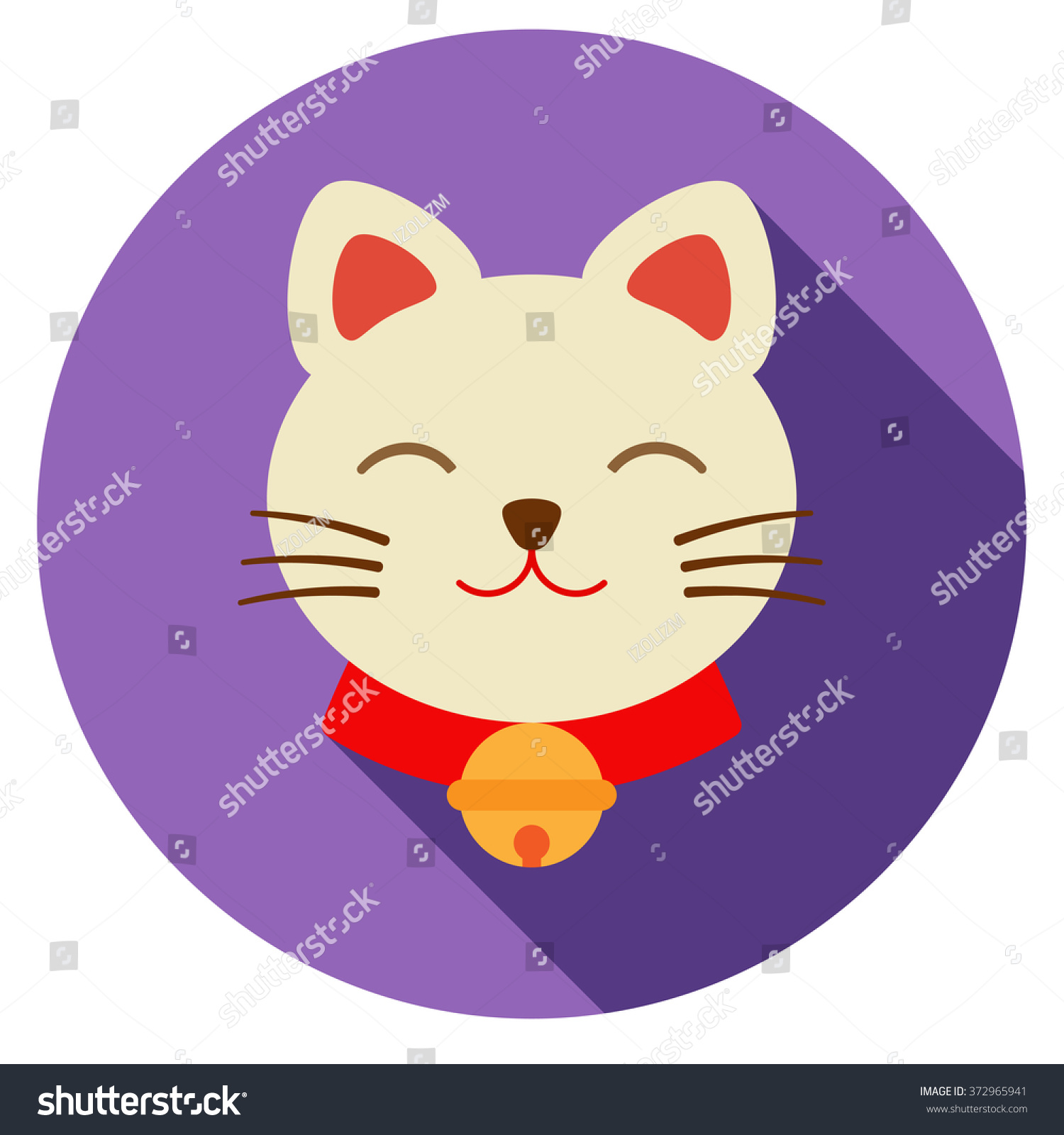 Lucky Cat Icon. Vector Flat Illustration. - 372965941 : Shutterstock
