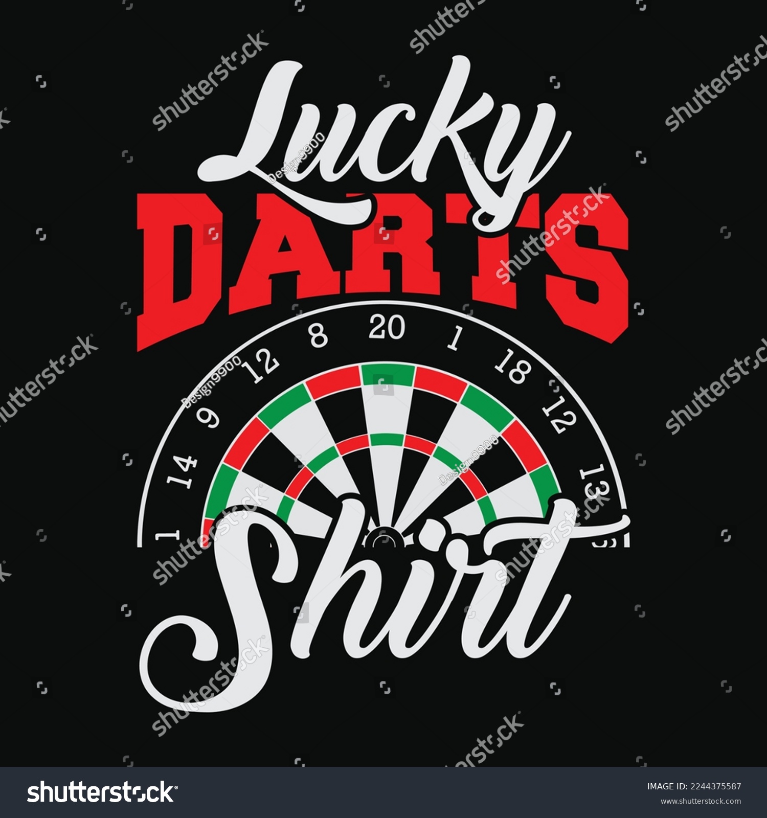 SVG of Lucky Darts Shirt Dartboard Arrow Darts svg