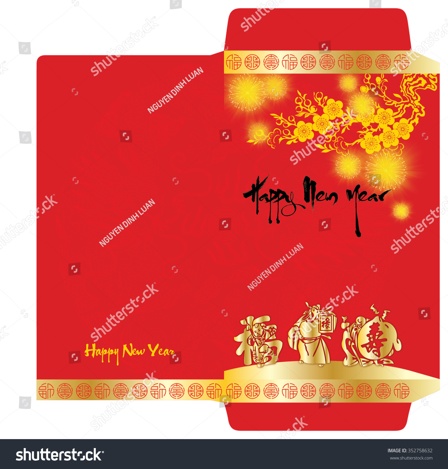 Lucky Red Envelopes Stock Vector 352758632 - Shutterstock