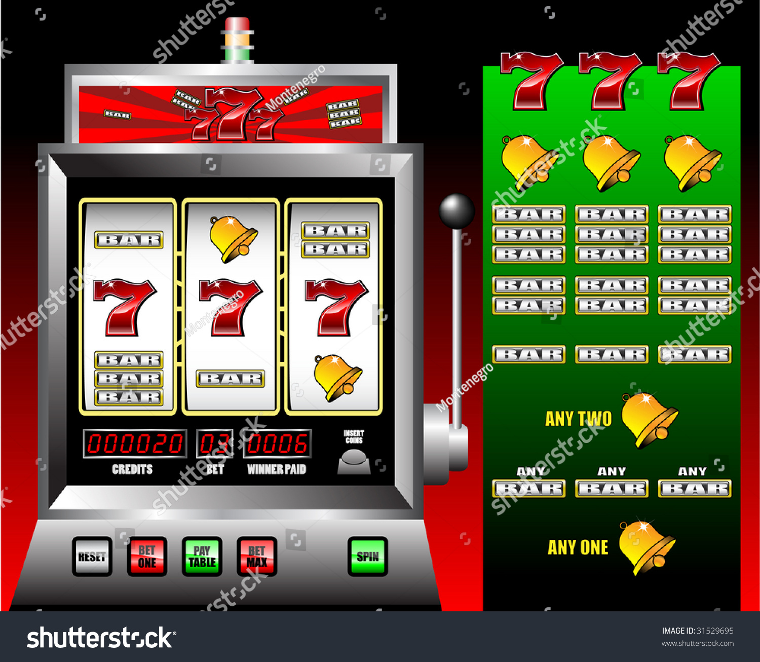 Lucky Seven Slot Machine Vector Illustration Stock Vector 31529695 ...