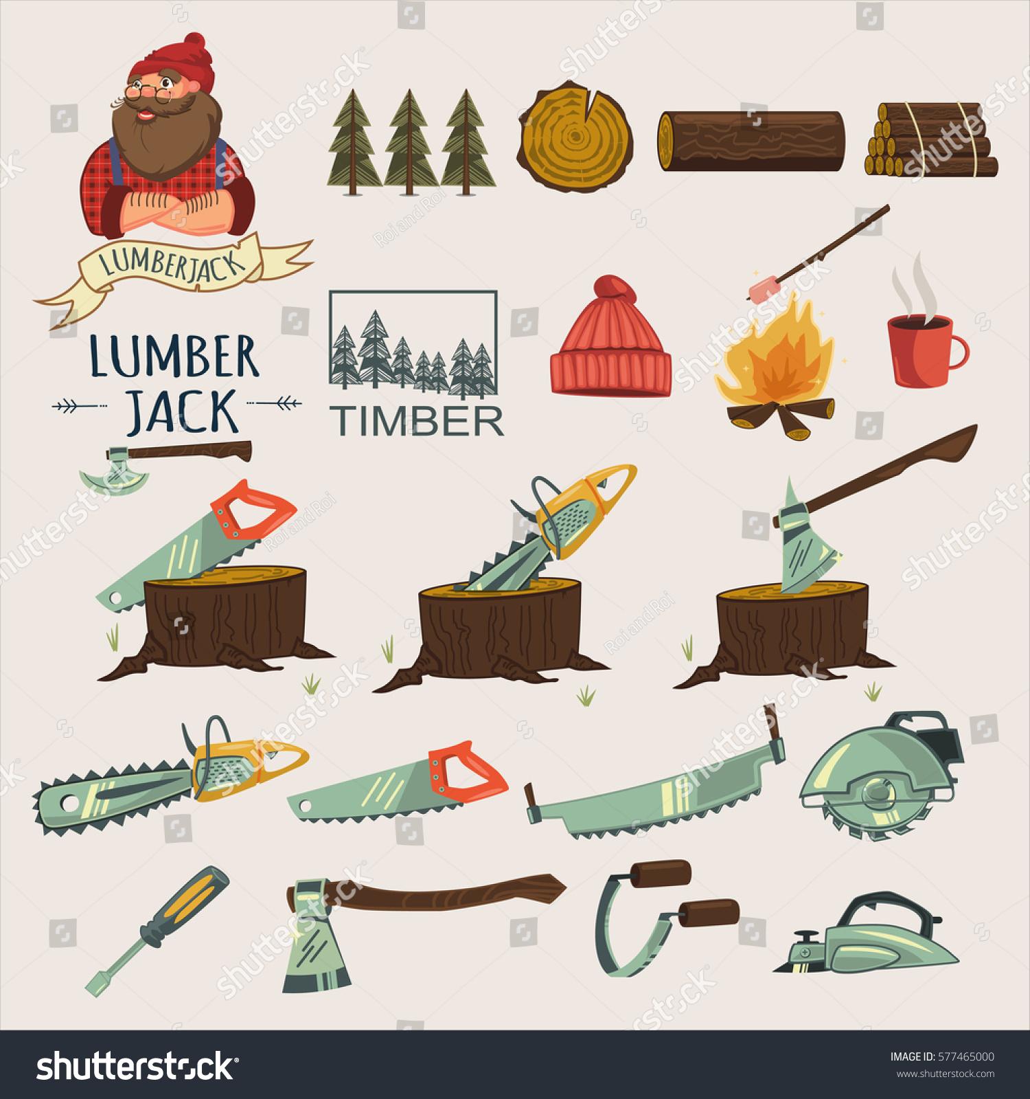 Lumberjack Timber And Woodworking Tools Vector Icons Isolated On White Background Chainsaw Axe Lumberjack Timber And Woodworking Tools Vector Icons Isolated On White Background Chainsaw Axe