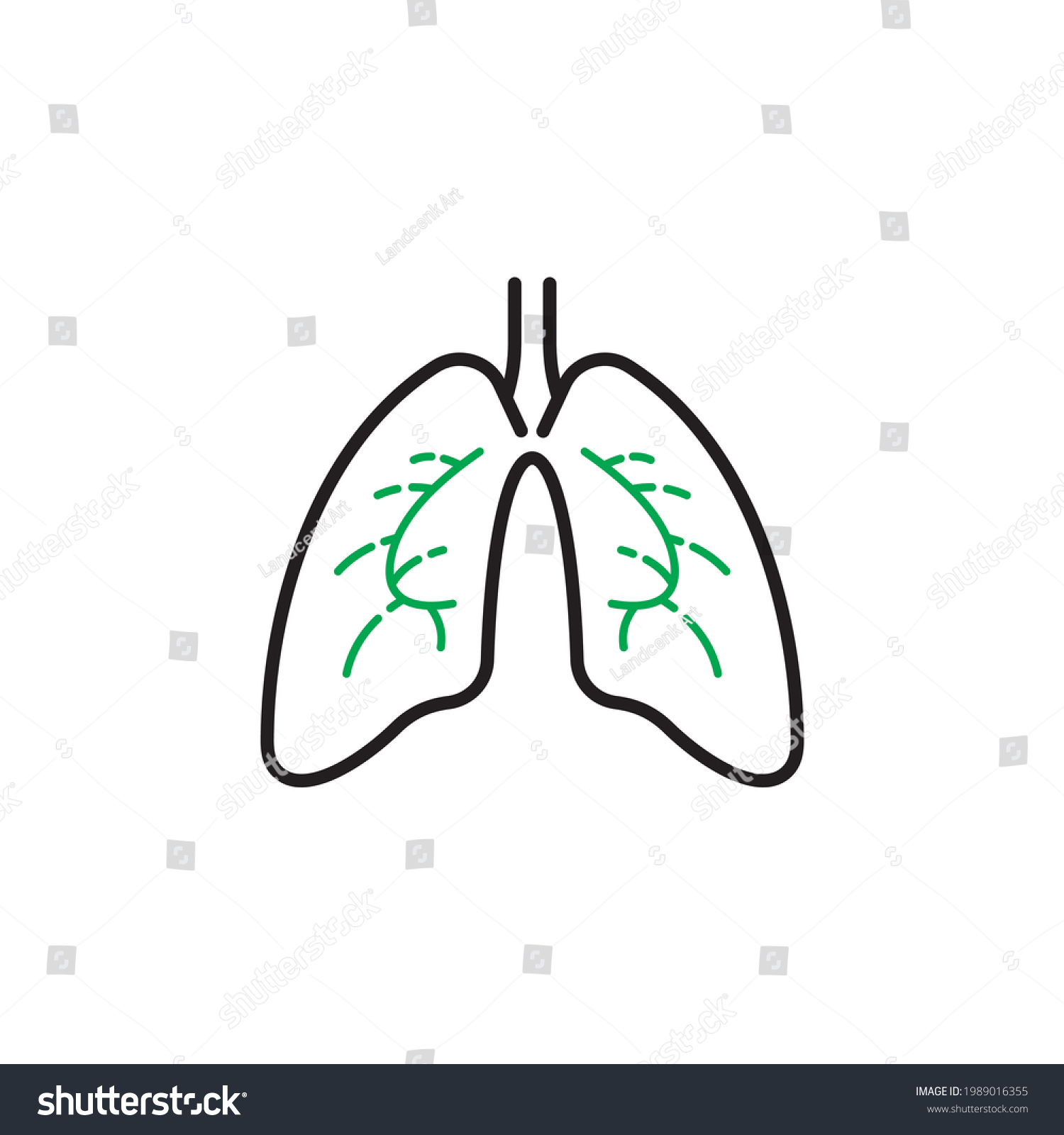 Lung Anatomy Pulmonary Icon Vector Stock Vector (Royalty Free) 1989016355