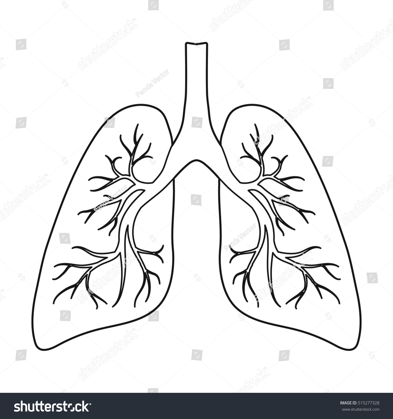 Lungs Icon Outline Style Isolated On Stock Vector 515277328 - Shutterstock