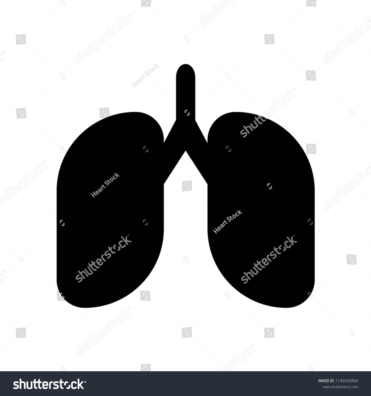 Lungs Silhouette Icon Vector Icon Simple Stock Vector (Royalty Free ...