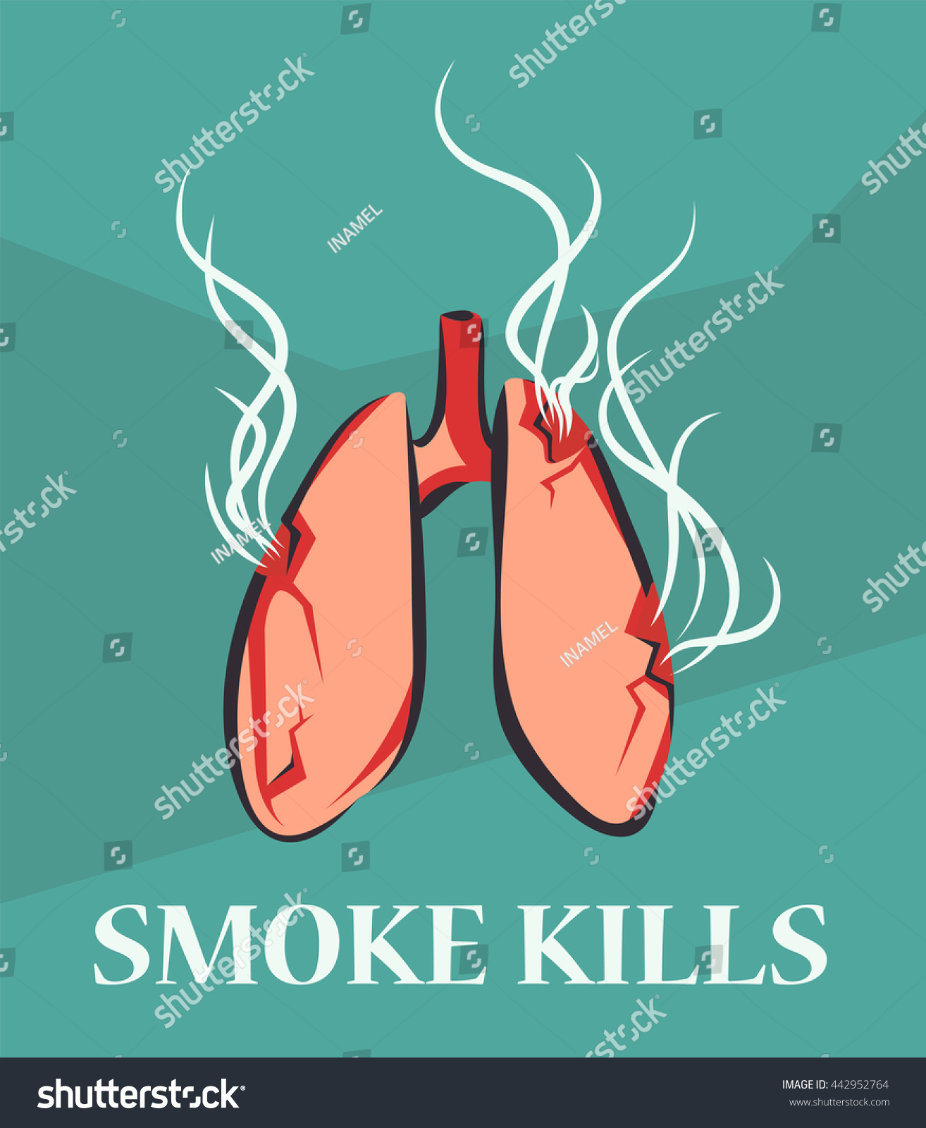 Lungs Smoke Smoking Harm Poster Damaged Stock Vector 442952764 ...