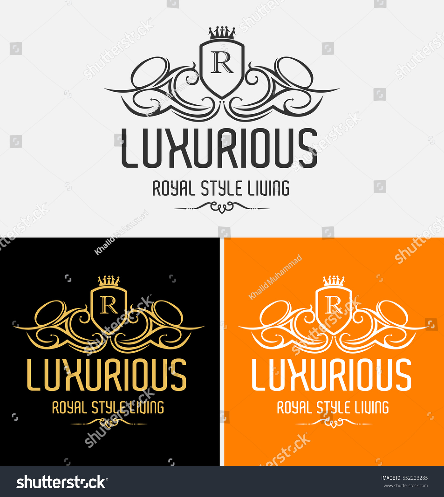 Luxurious Crest Logos Vector Template Stock Vector Royalty Free