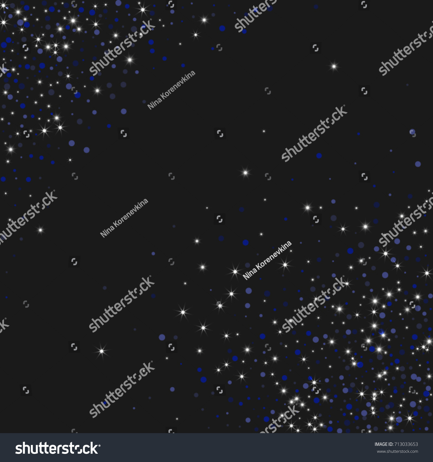luxurious starry night design blue shiny stock vector royalty free
