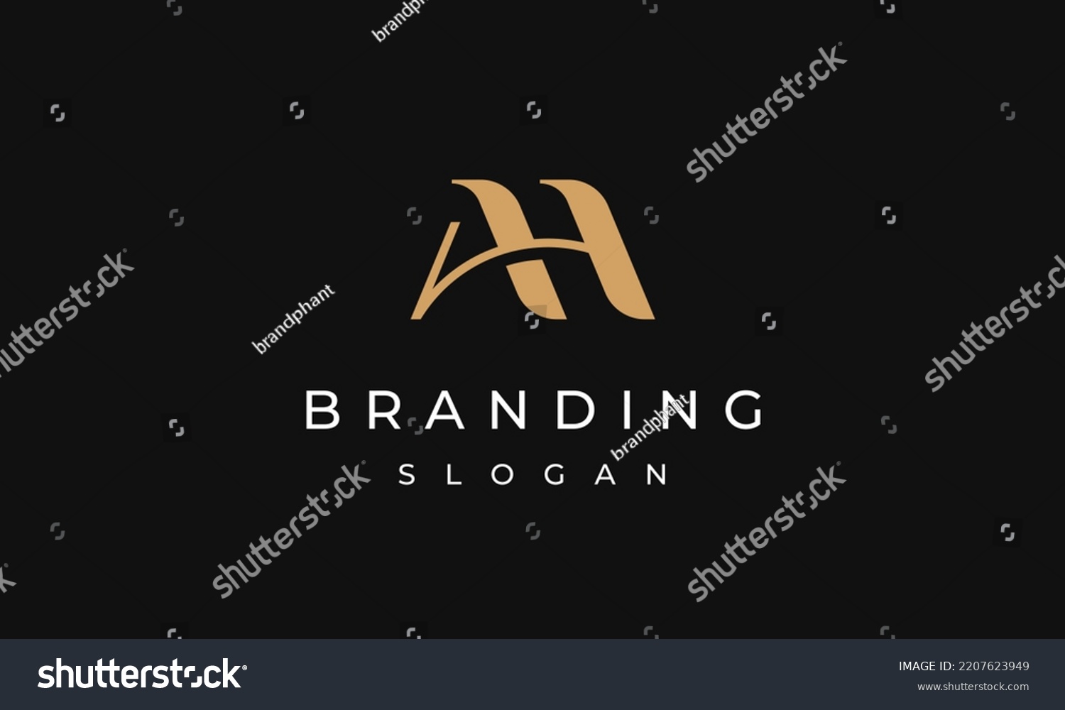 SVG of Luxury AH Logo - Letters AH Monogram svg