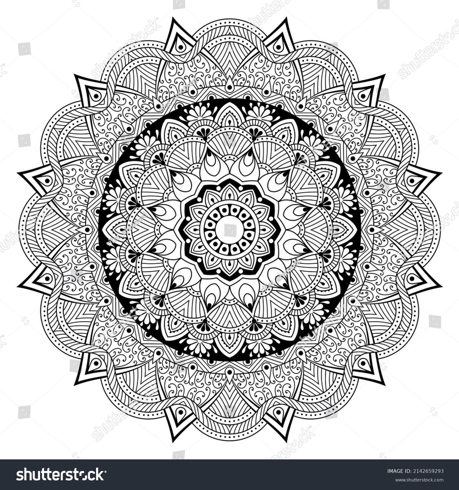 Luxury Arabesque Mandala Background Mehndi Tattoo Stock Vector (Royalty ...