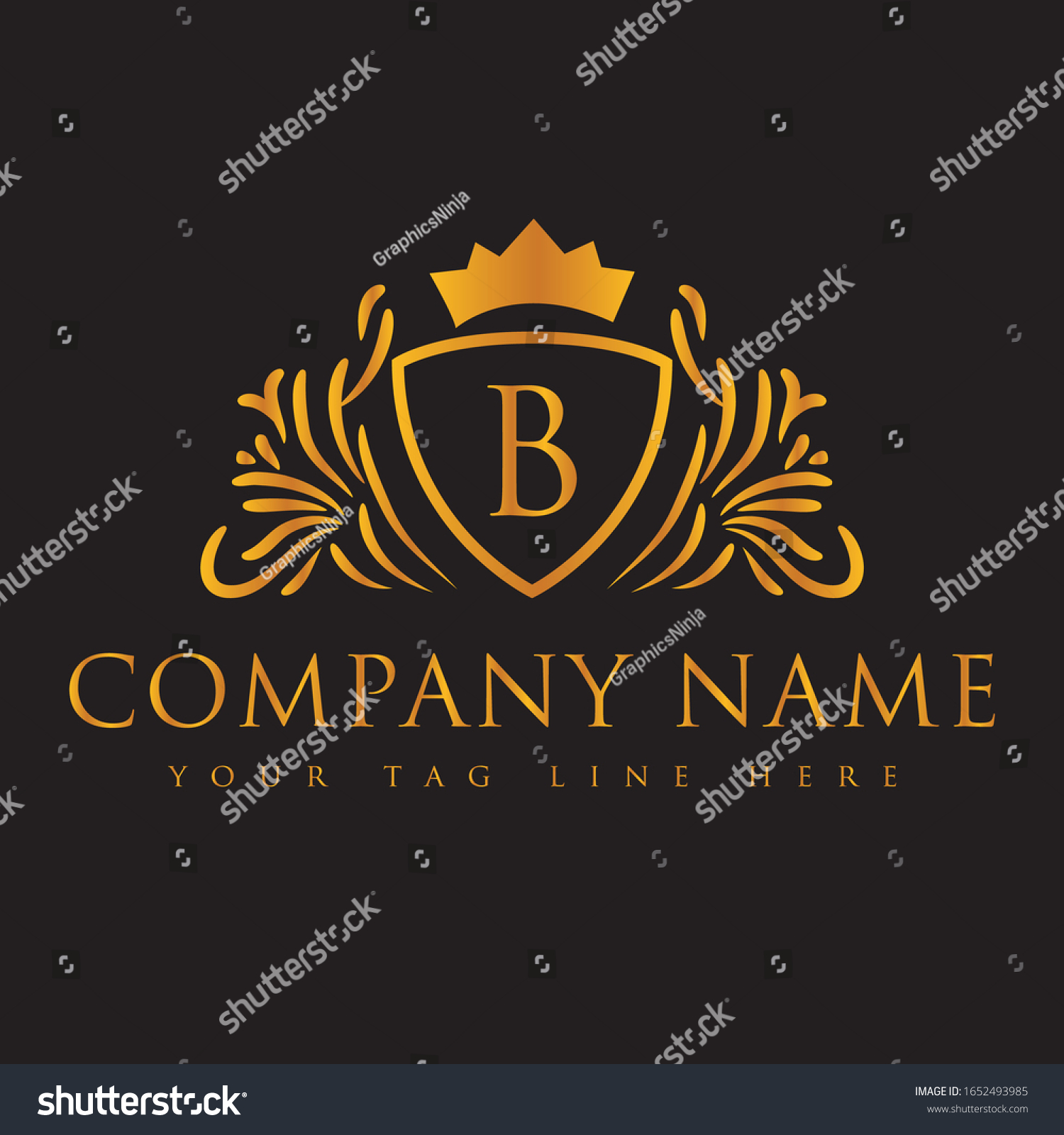 Luxury B Letter Vector Logo Designthis Stock Vector Royalty Free