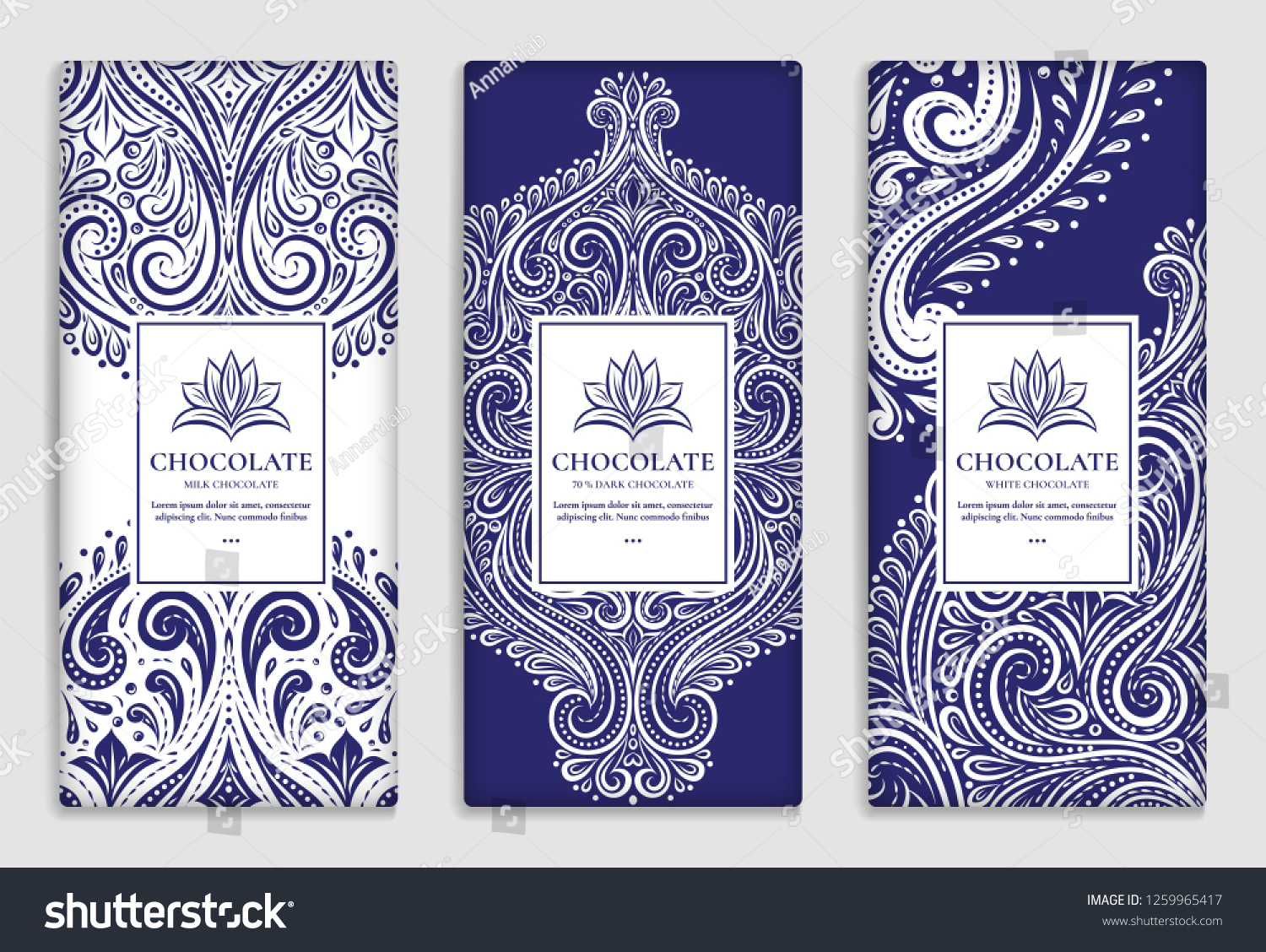 Luxury Blue Packaging Design Chocolate Bars Stock Vector (Royalty Free ...