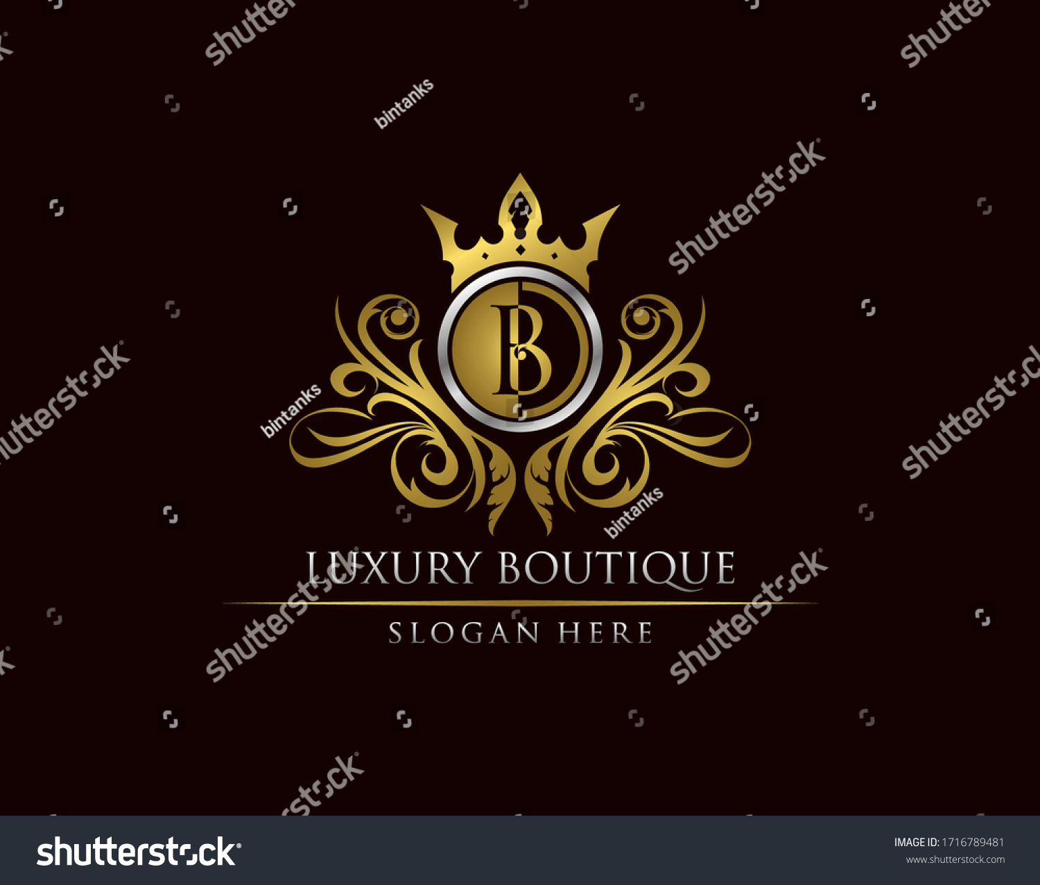 Luxury Boutique B Letter Logo Circle Stock Vector (Royalty Free ...