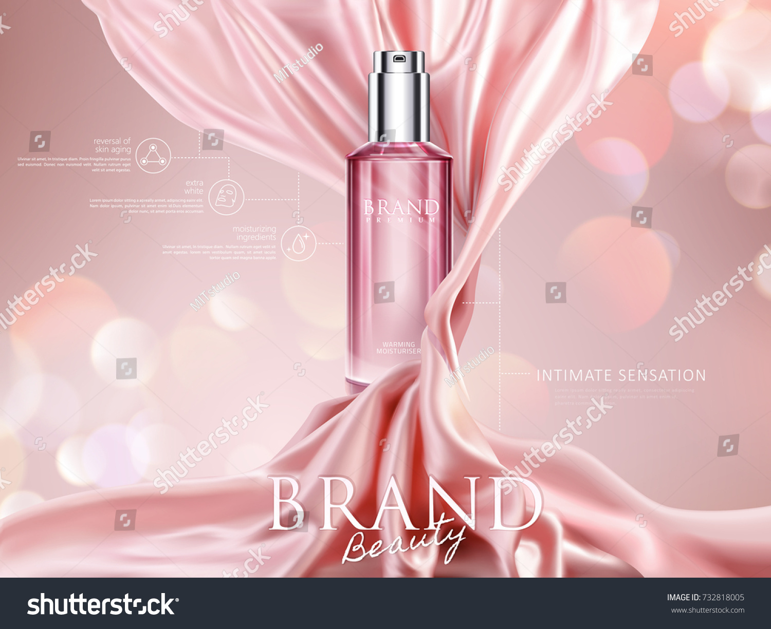 Luxury Cosmetic Ads Pink Translucent Bottle Stock Vector (Royalty Free ...