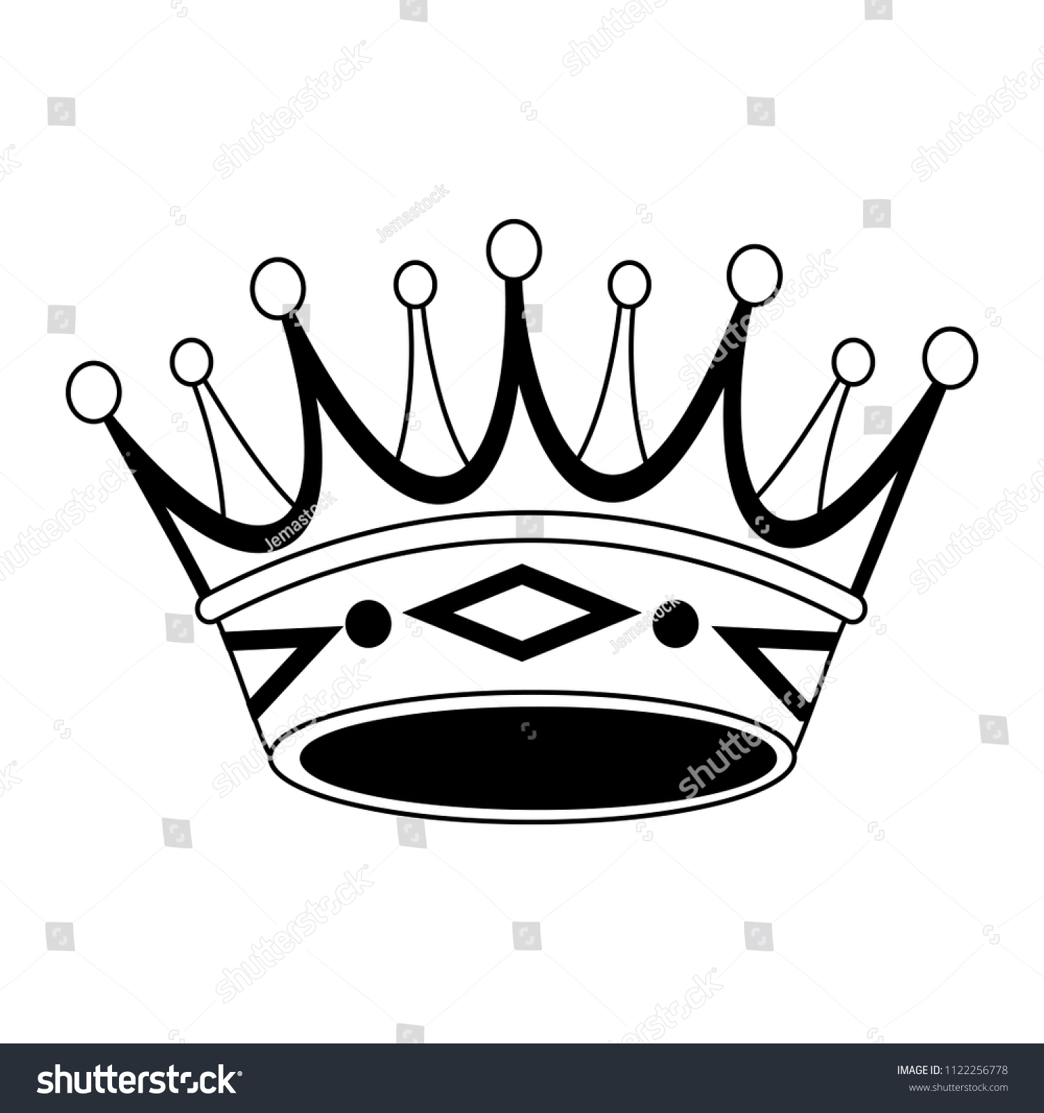 Luxury Crown Symbol Black White Stock Vector (Royalty Free) 1122256778 ...