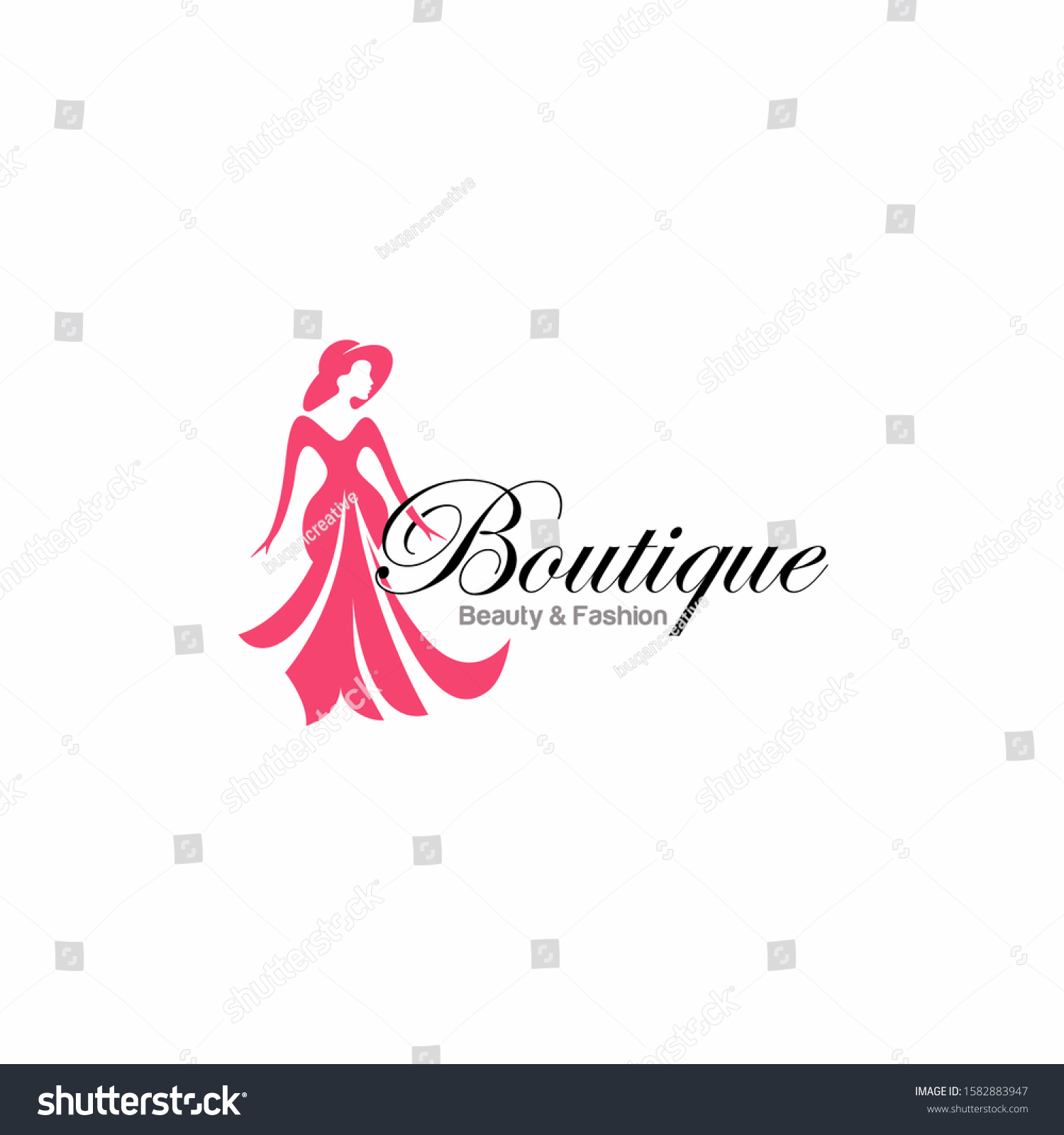 Luxury Dress Boutique Logo Template Illustration Stock Vector (Royalty ...