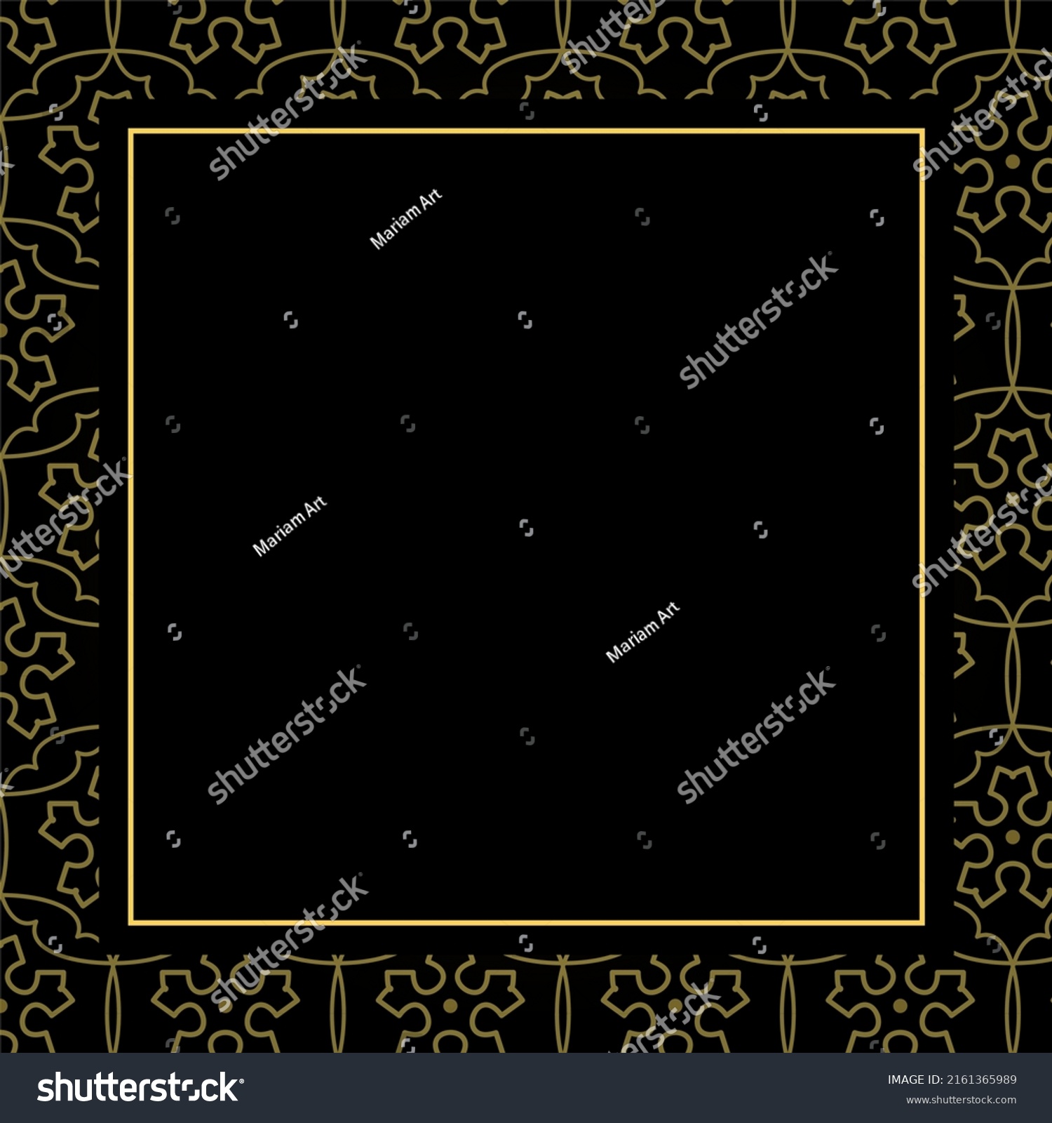 Luxury Frame Gold Blackbackground Vector Blank Stock Vector (Royalty ...