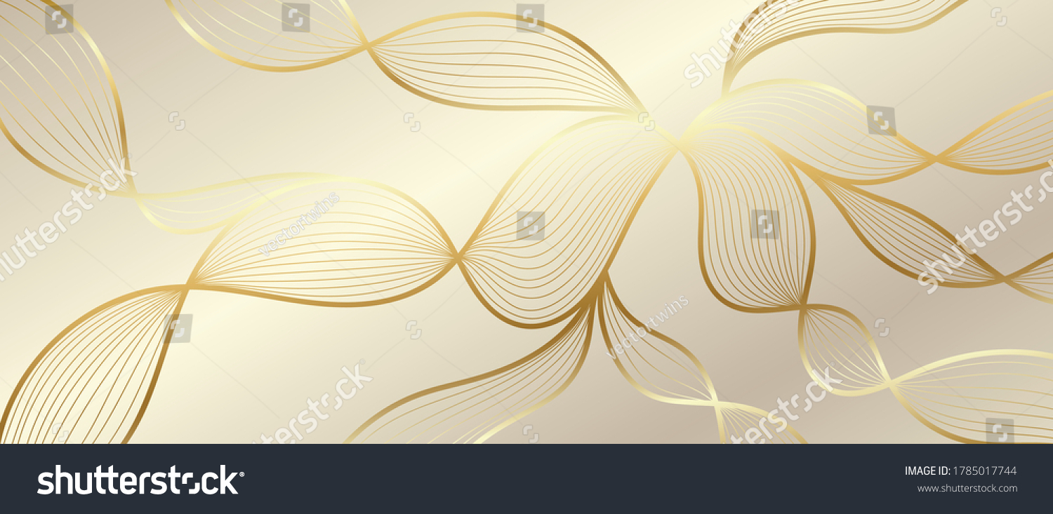 Luxury Golden Wallpaper Art Deco Pattern Stock Vector (Royalty Free