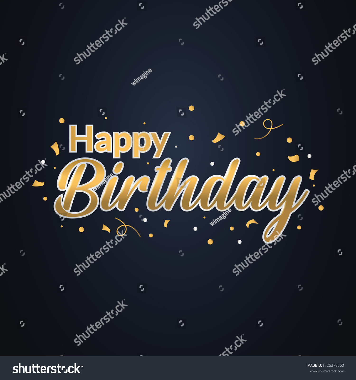 Luxury Happy Birthday Golden Greeting Celebration Stock Vector (Royalty ...