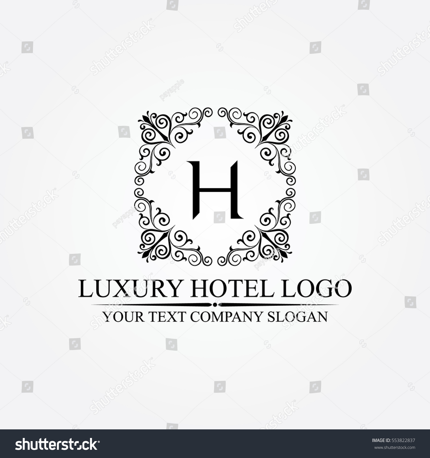 Luxury Hotel Logo Stock Vector (Royalty Free) 553822837