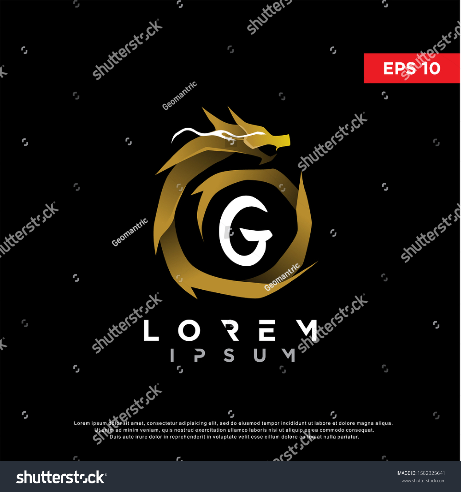 Luxury Initial Letter G Dragon Logo Stock Vector Royalty Free