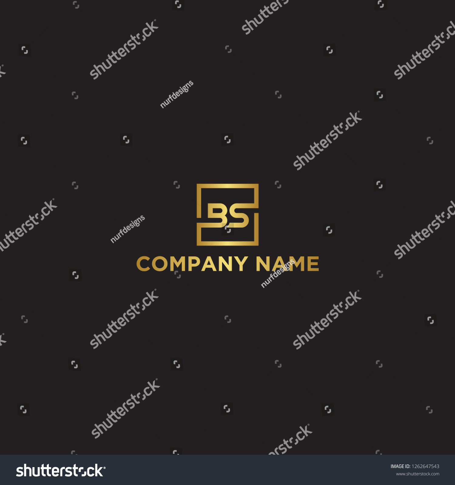 Luxury Letter Bs Logo Template Stock Vector (Royalty Free) 1262647543