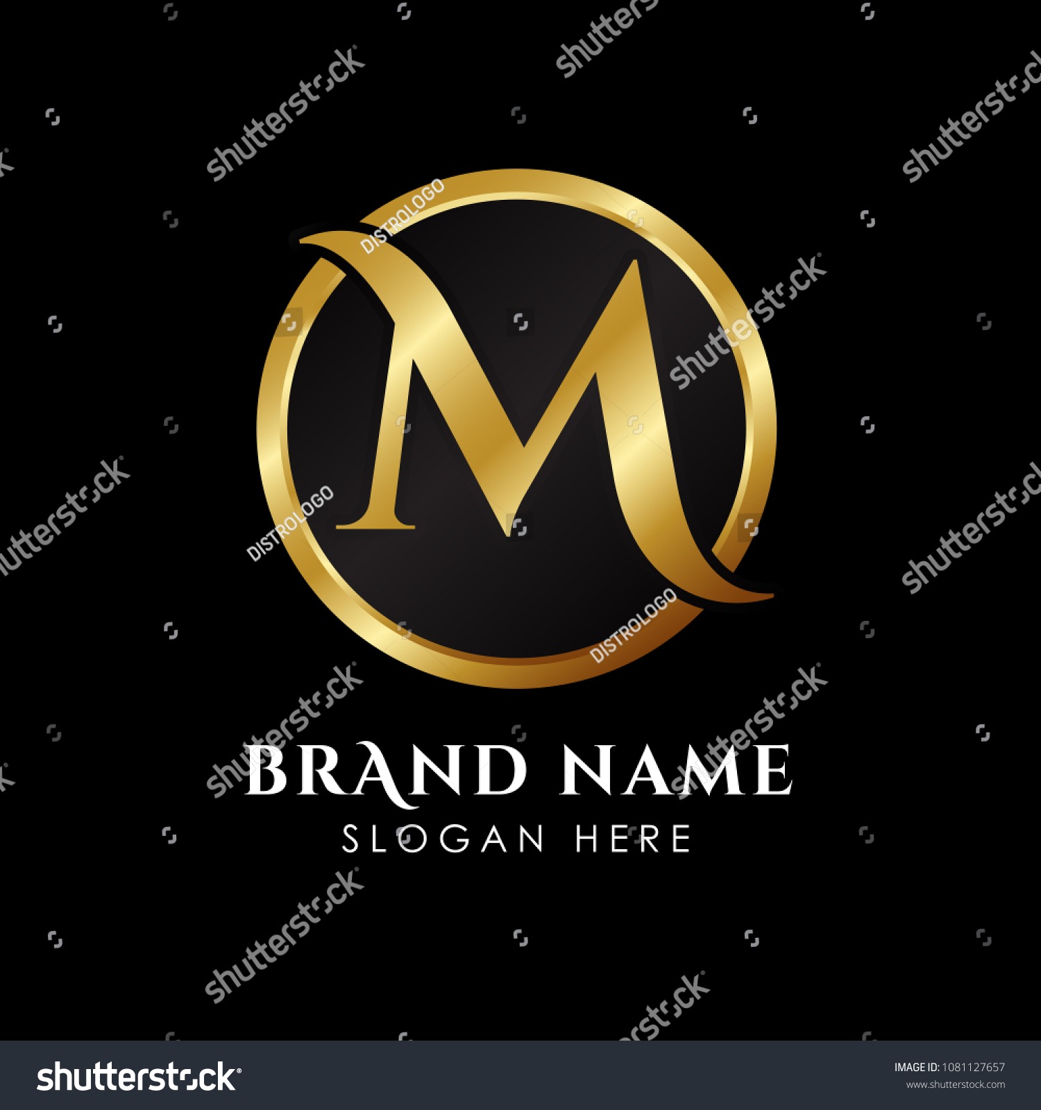 Luxury Letter M Logo Template Gold Stock Vector (Royalty Free ...