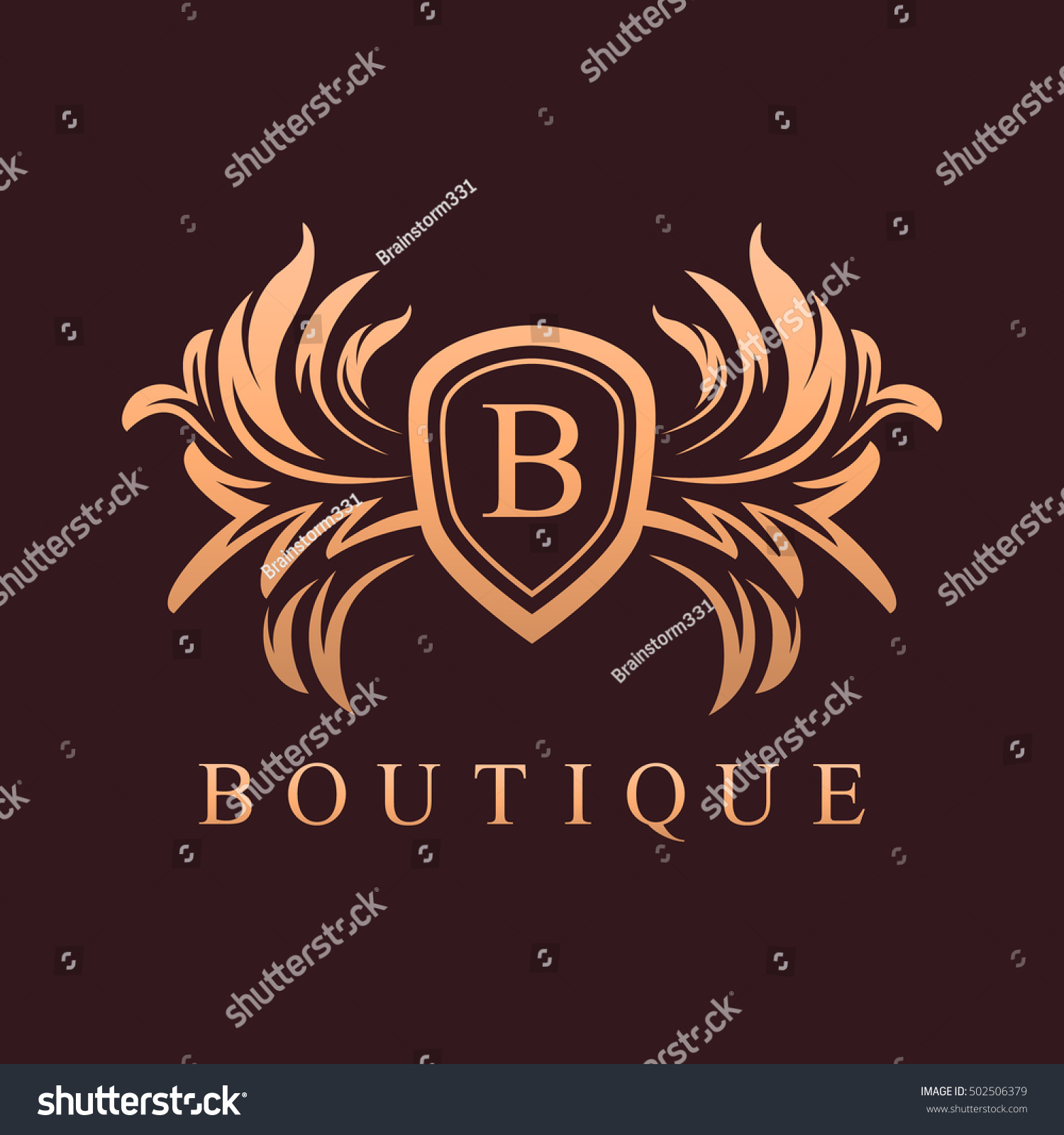Luxury Logo Concept Heraldic Boutique Hotel Stock Vector 502506379 ...