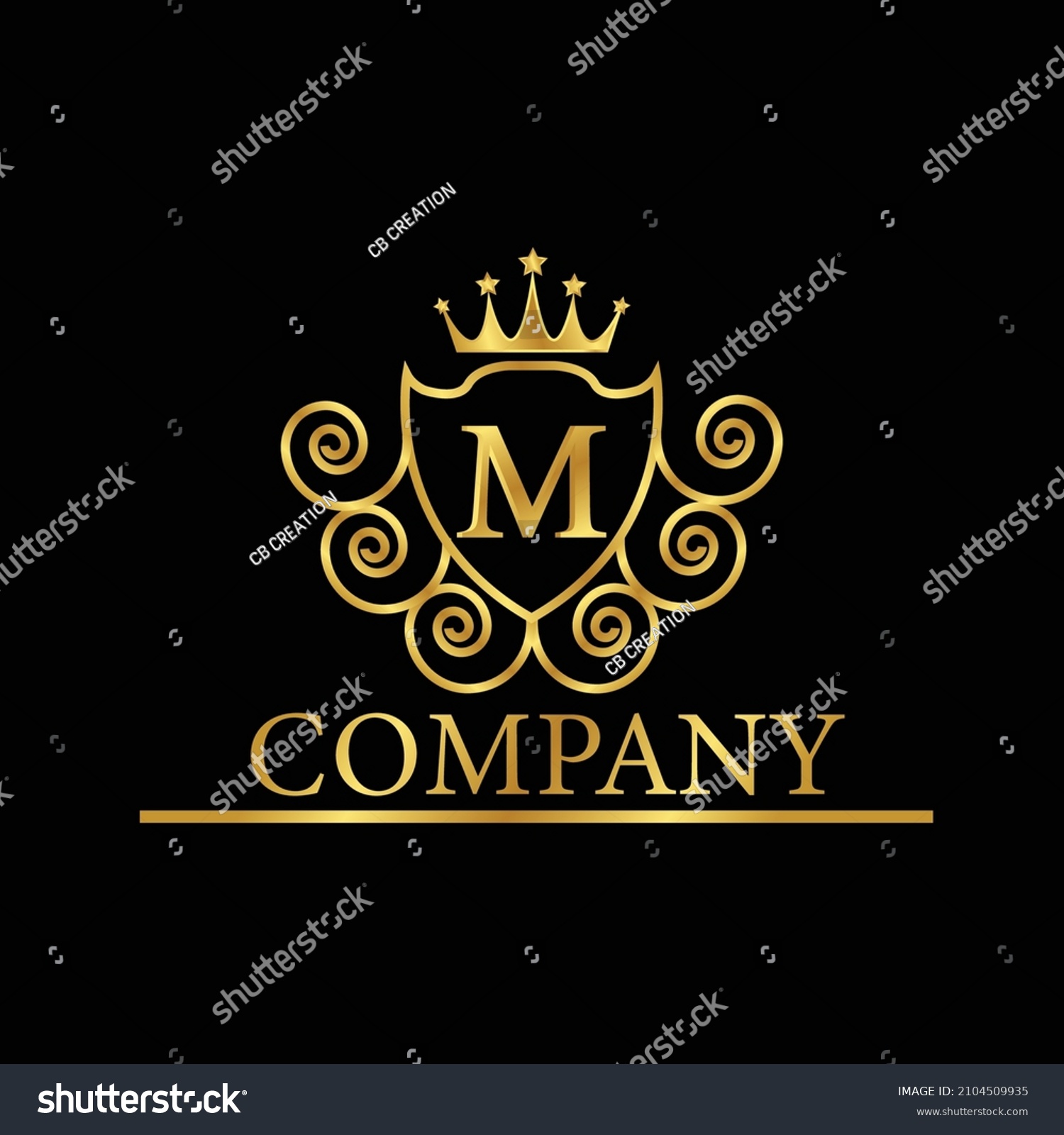 Luxury Monogram Letter M Logotype Flower Stock Vector (Royalty Free ...