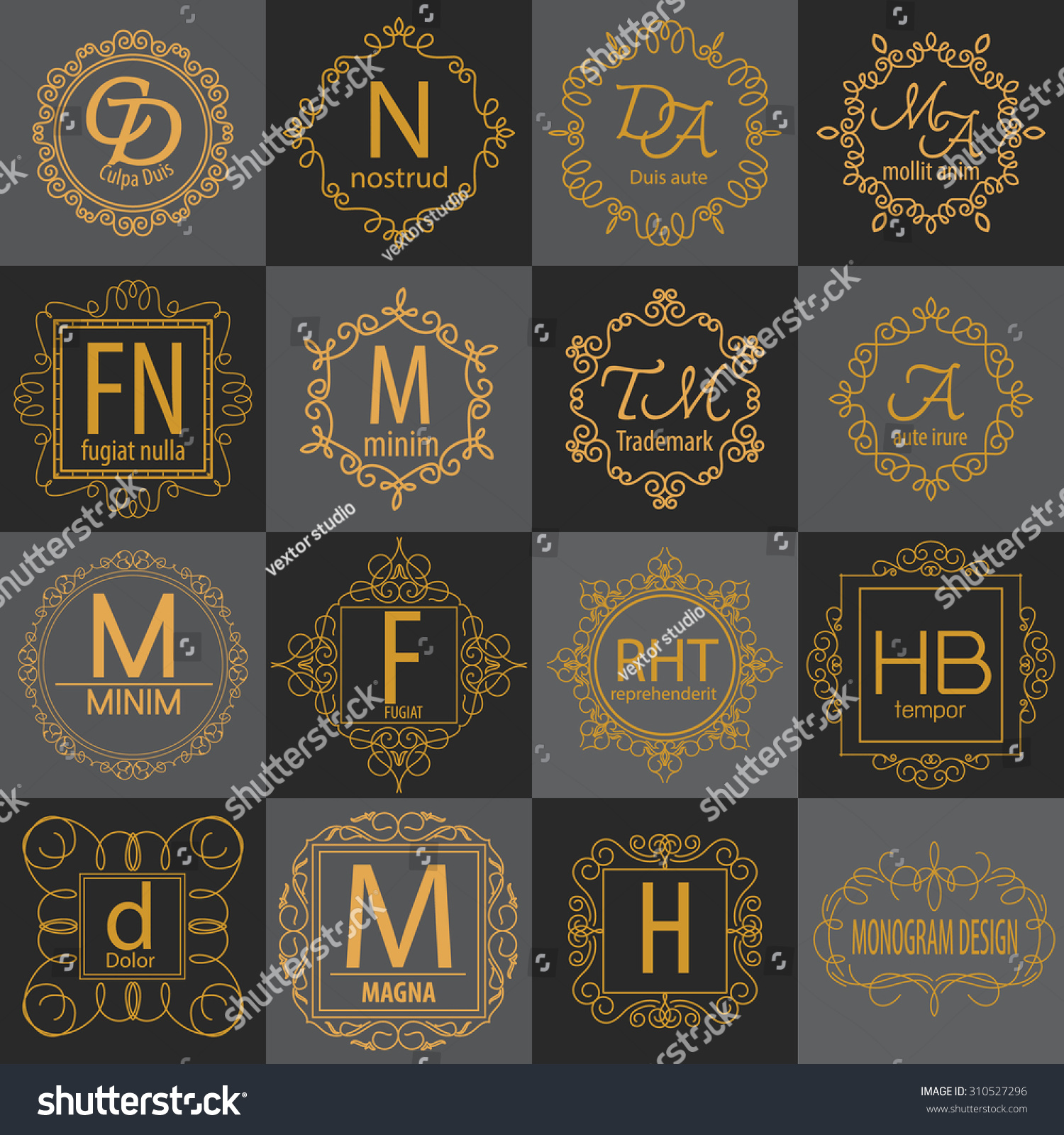 Luxury Monogram Logo Identity Template Collectionelegant Stock Vector ...