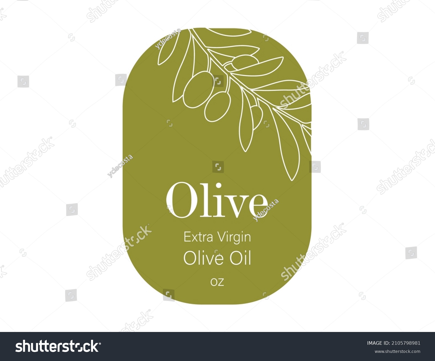 Luxury Olive Oil Label Design Line Stock Vector Royalty Free