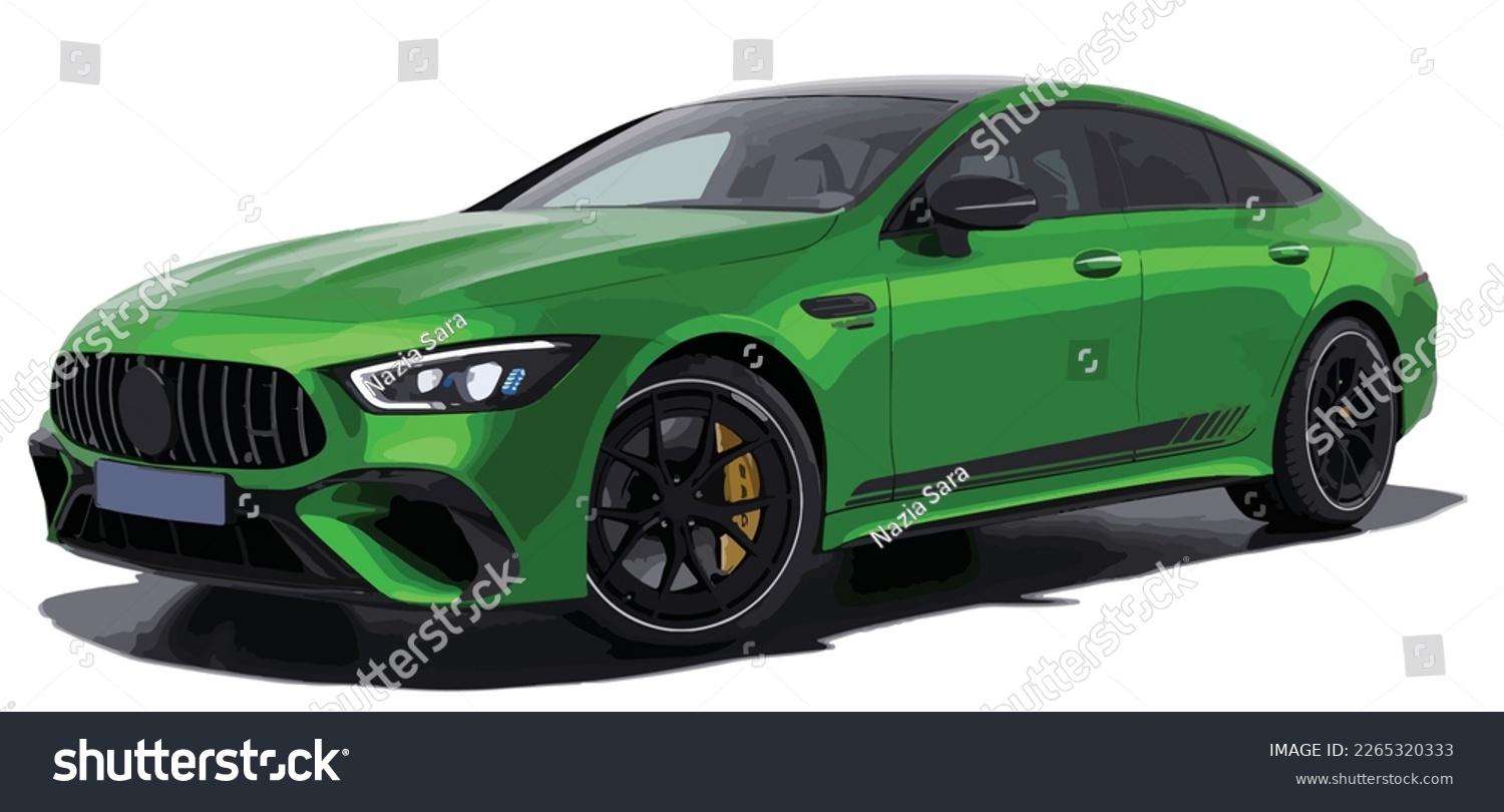 SVG of Luxury premium realistic sedan coupe sport colour green elegant new 3d car urban electric c s e 300 class power style model gt 53 business work modern art design vector template isolated backgrou svg
