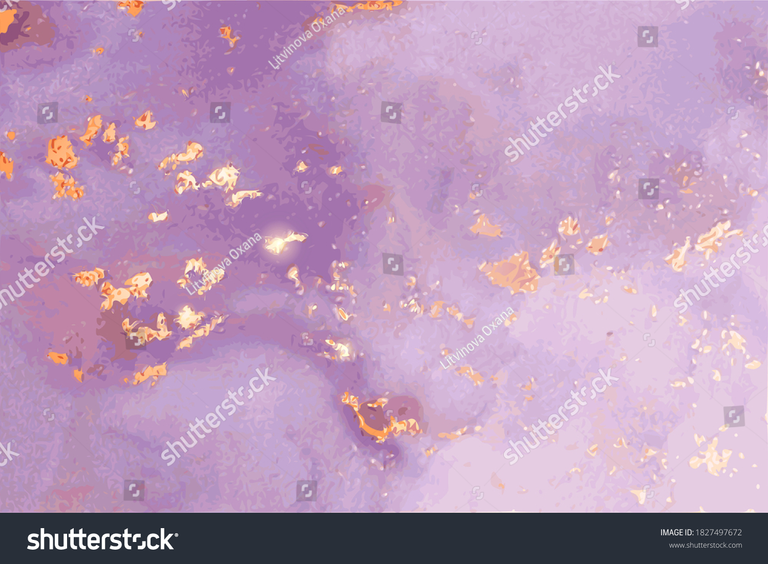 SVG of Luxury purple and gold stone marble texture. Alcohol ink technique abstract vector background. Modern paint with glitter. Template for banner, poster design. Fluid art painting svg