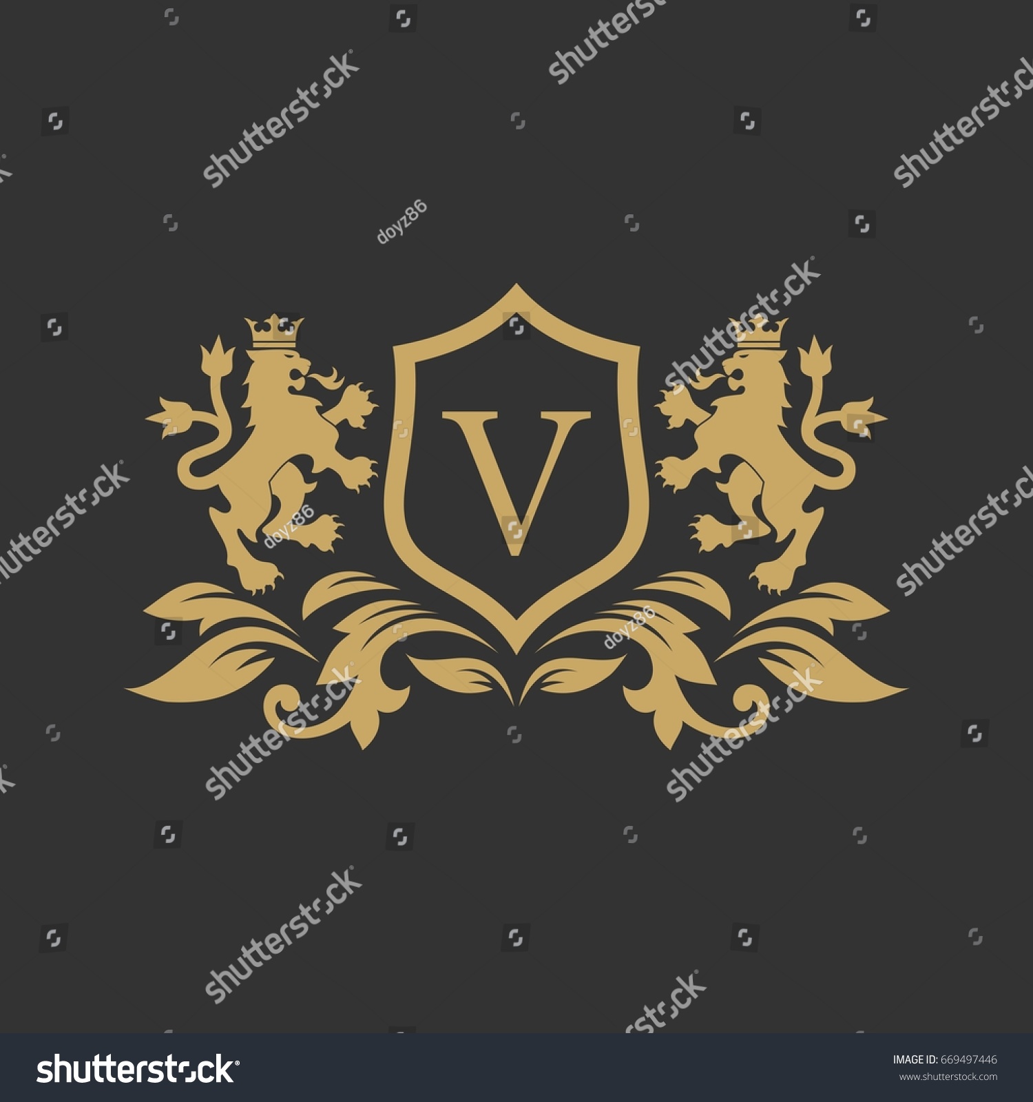 Luxury Royal Brand Logo Design Vector Stock Vector (Royalty Free ...